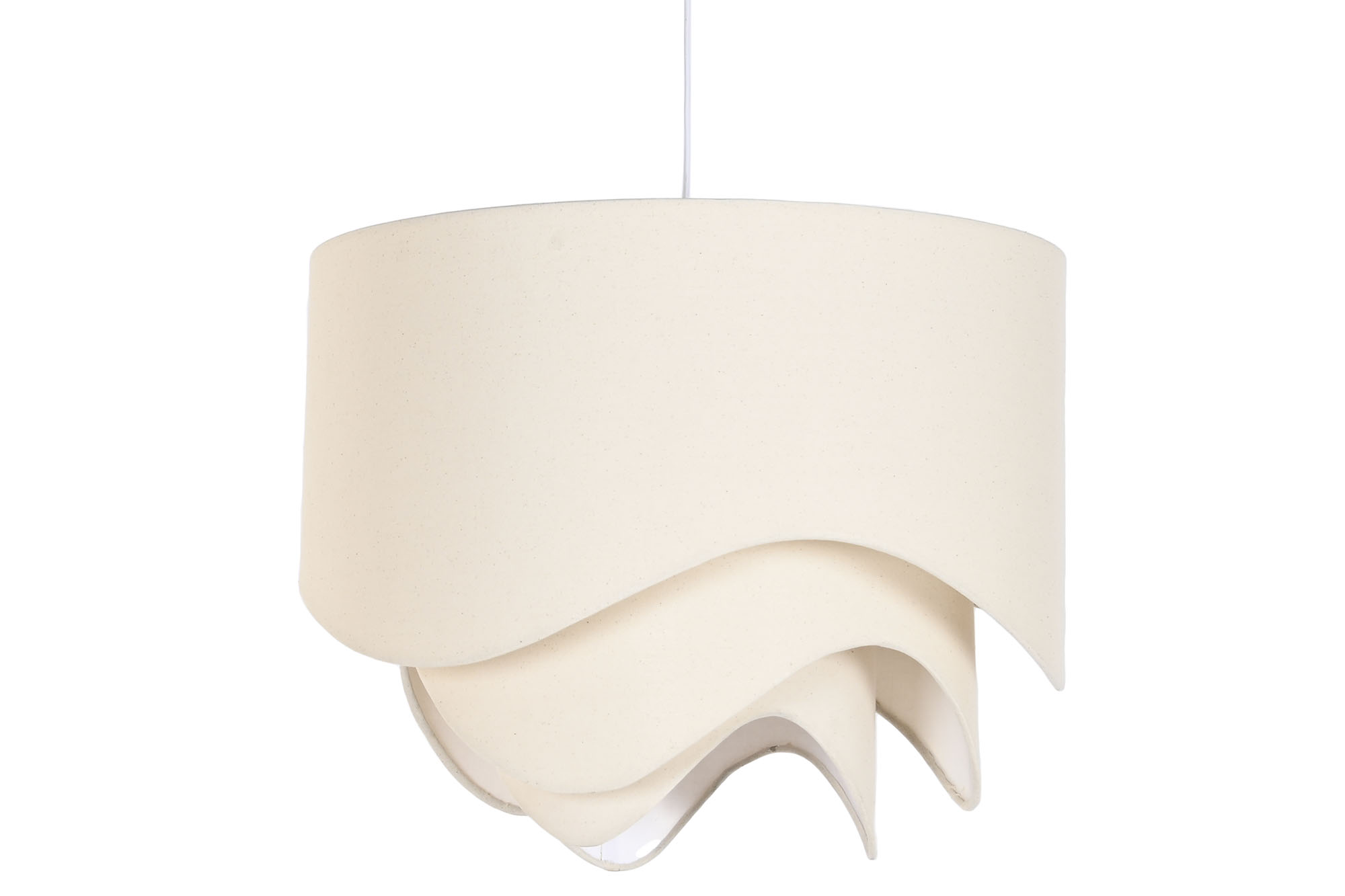 LAMPARA TECHO POLIESTER METAL 49X49X40 ONDAS CRUDO