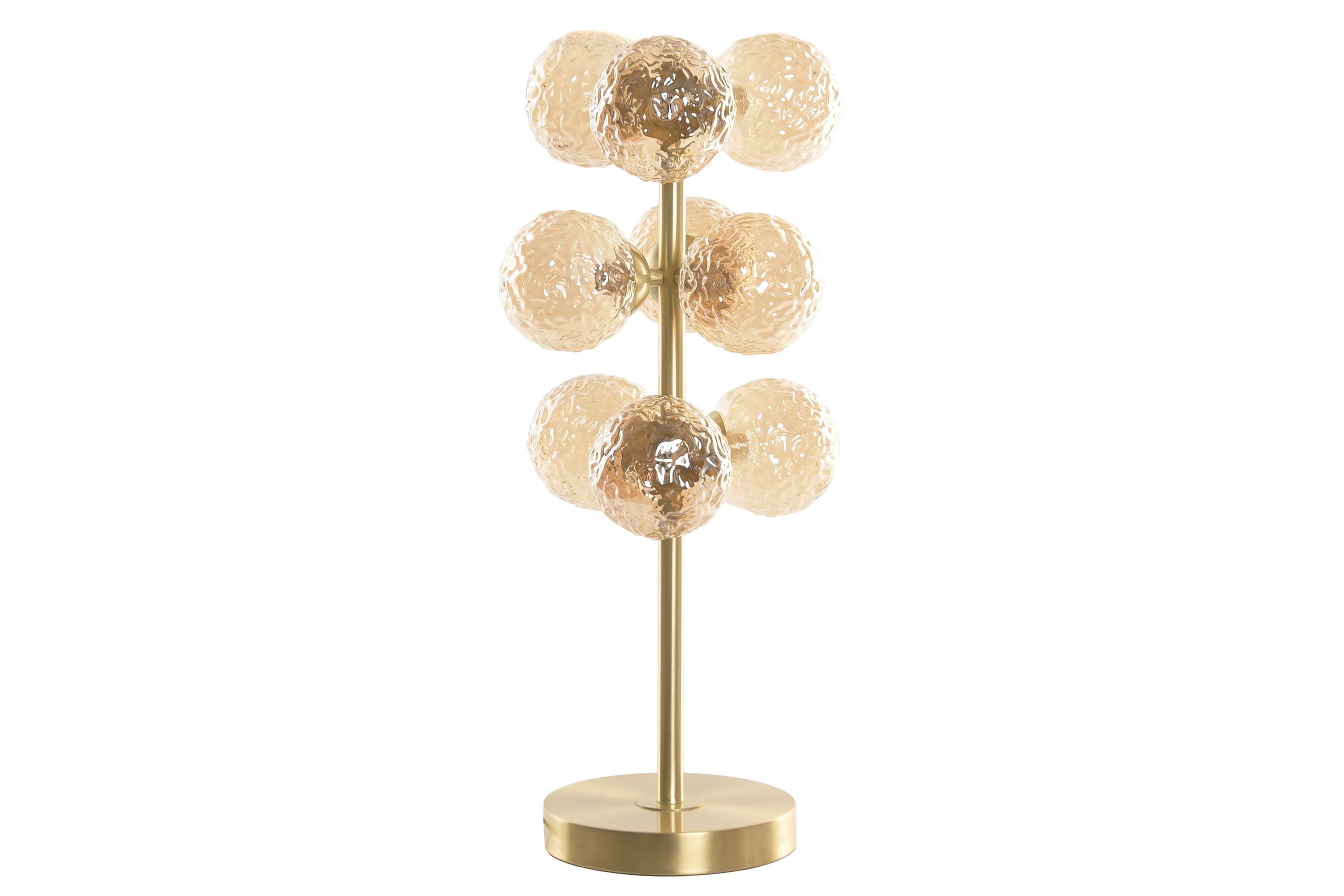 LAMPARA SOBREMESA CRISTAL METAL 24X24X58 BOLAS