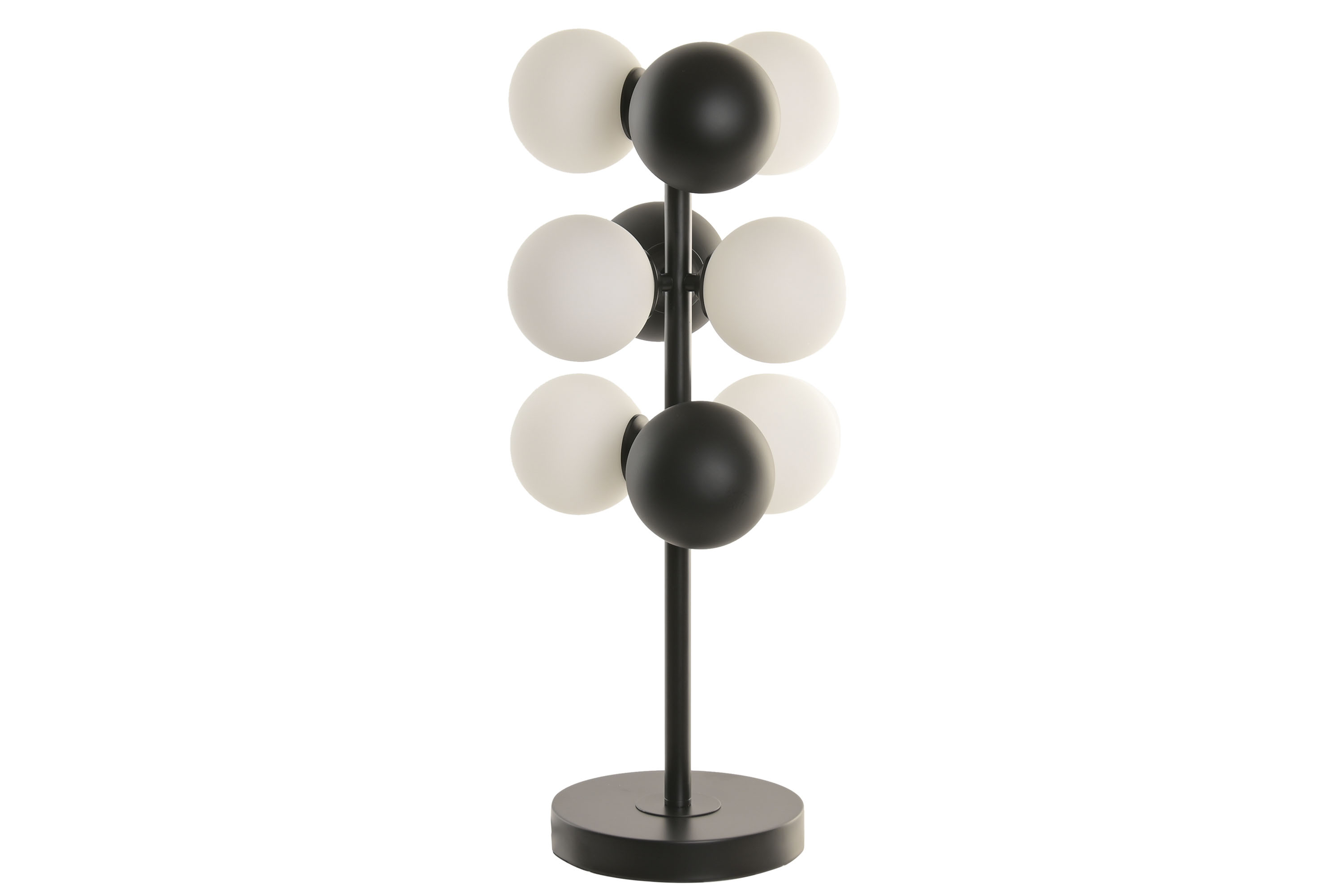 LAMPARA SOBREMESA METAL CRISTAL 24X24X68 BOLAS