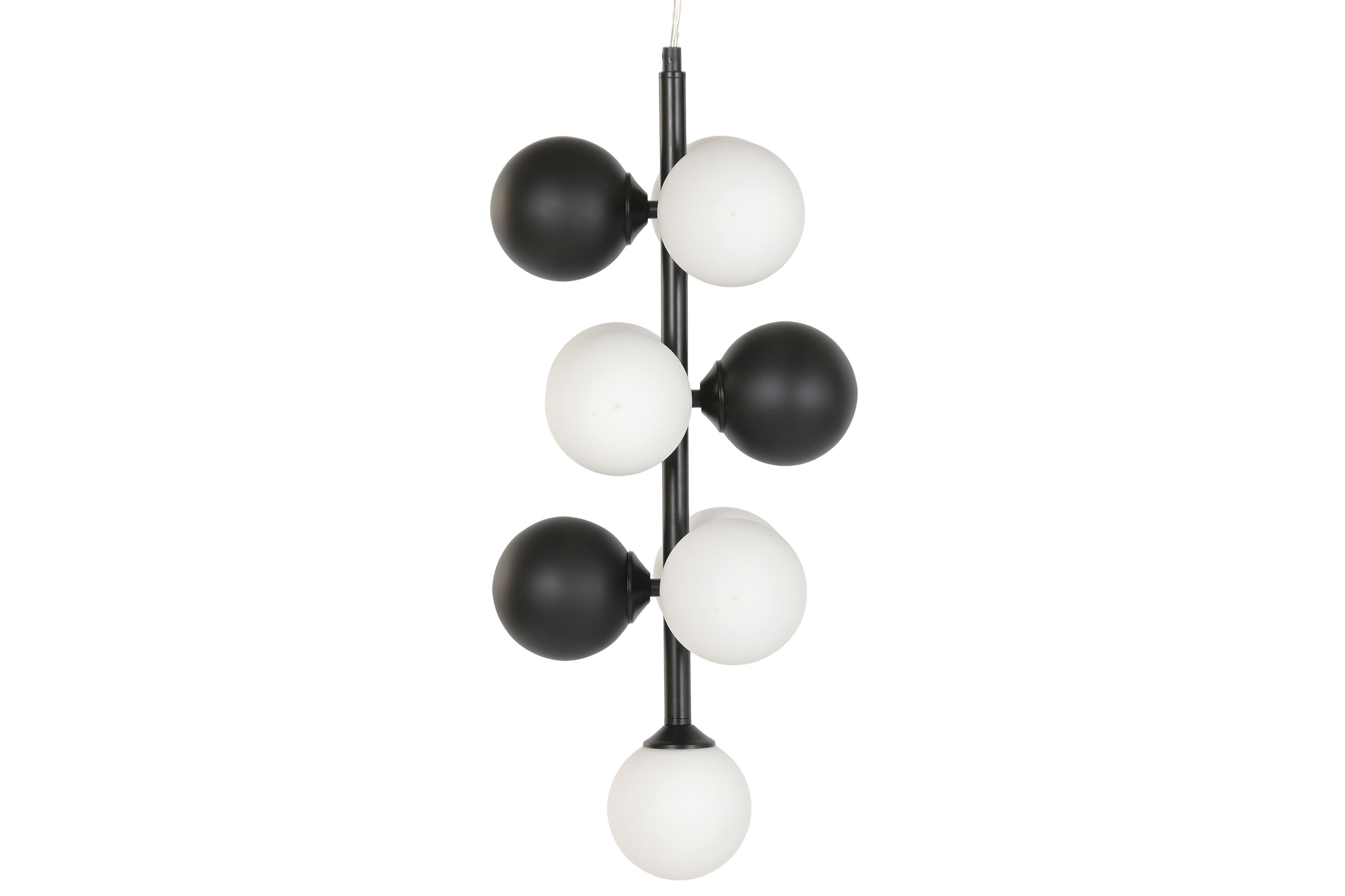 LAMPARA TECHO METAL CRISTAL 24X24X60 BOLAS NEGRO