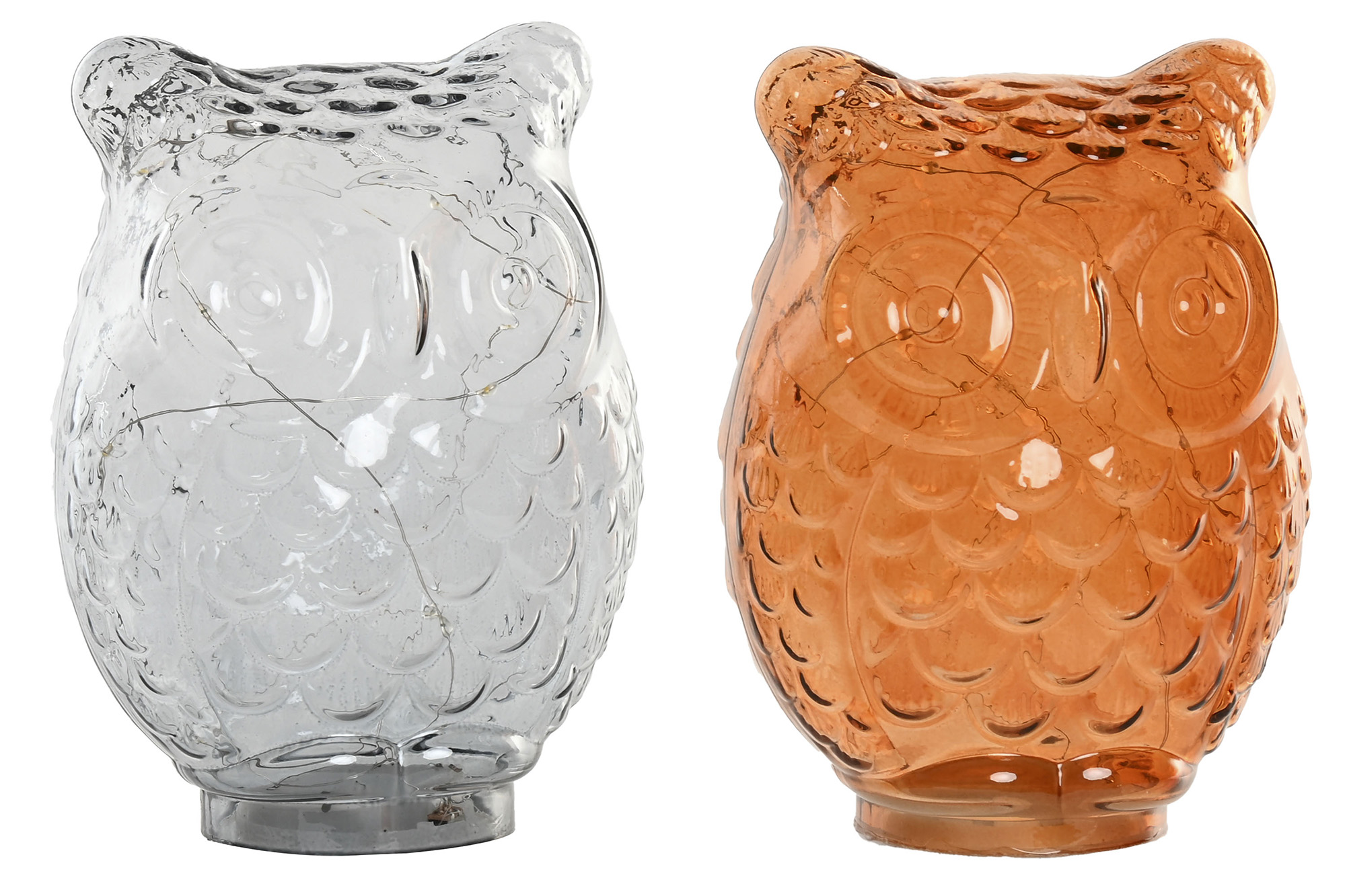 DECORACION LUMINOSA CRISTAL 15X12X20 BUHO 2 SURT.