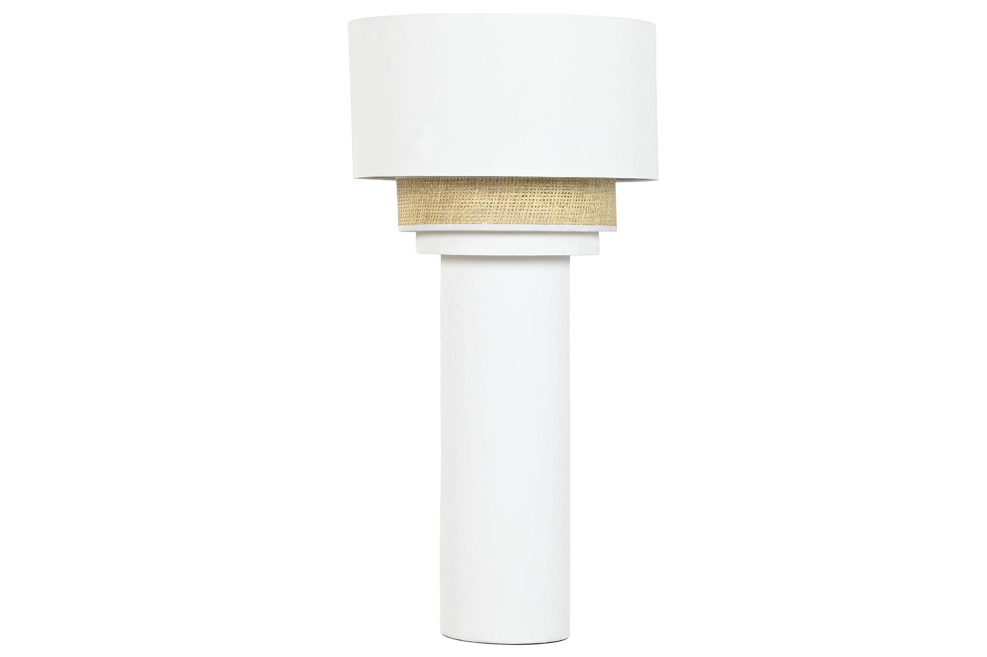 LAMPARA PIE CERAMICA POLIESTER 42X42X85 RUGOSO