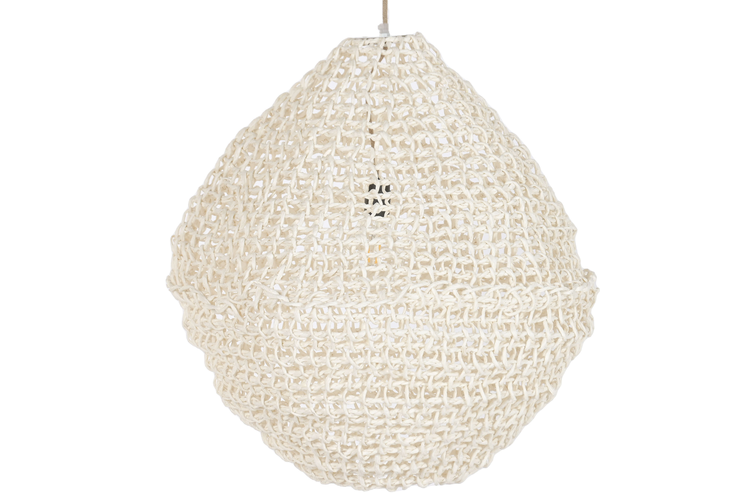 LAMPARA TECHO FIBRA 60X60X66 TRENZADO CRUDO