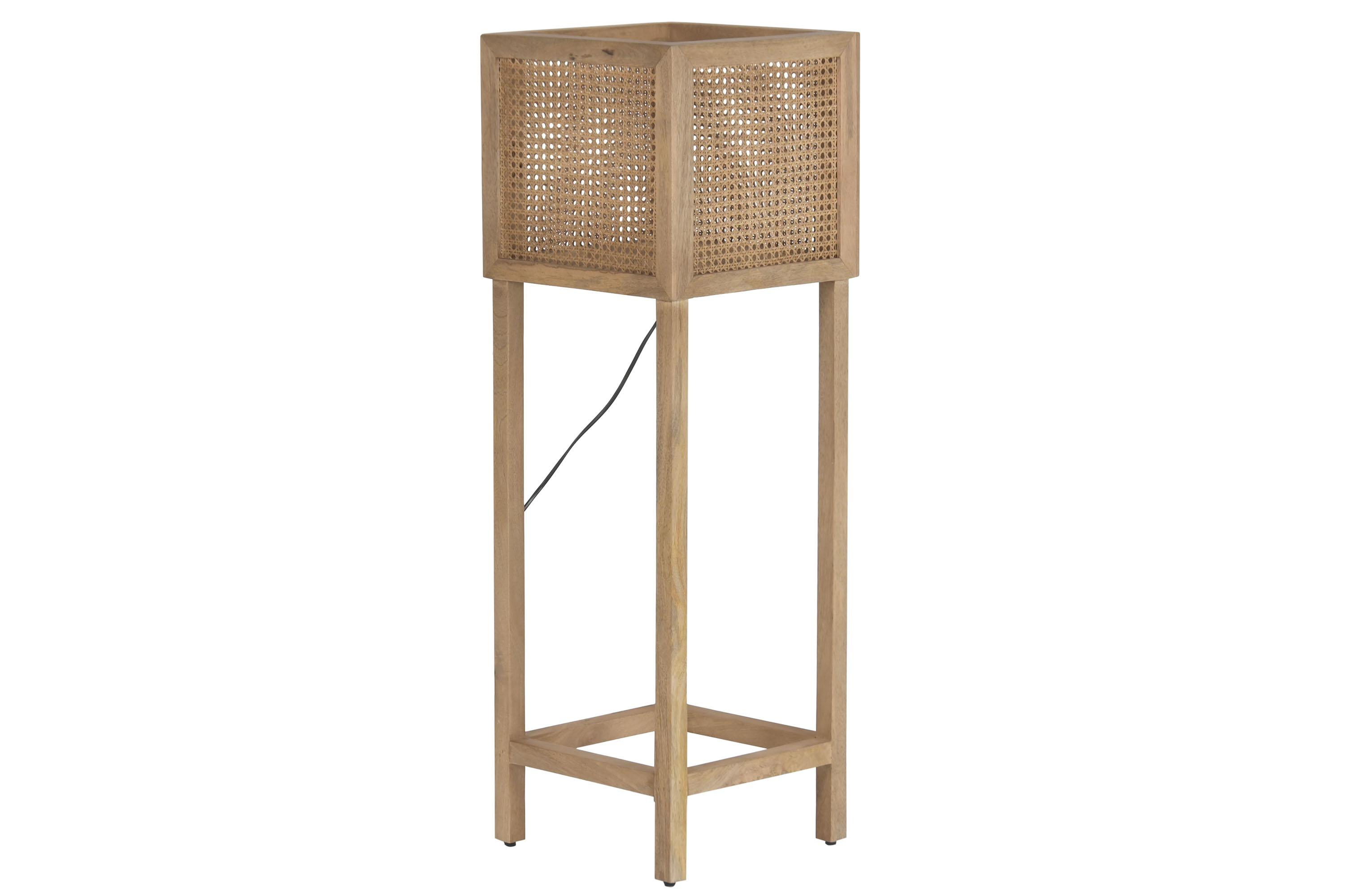 LAMPARA PIE MANGO FIBRA 32X32X100 NATURAL MARRON