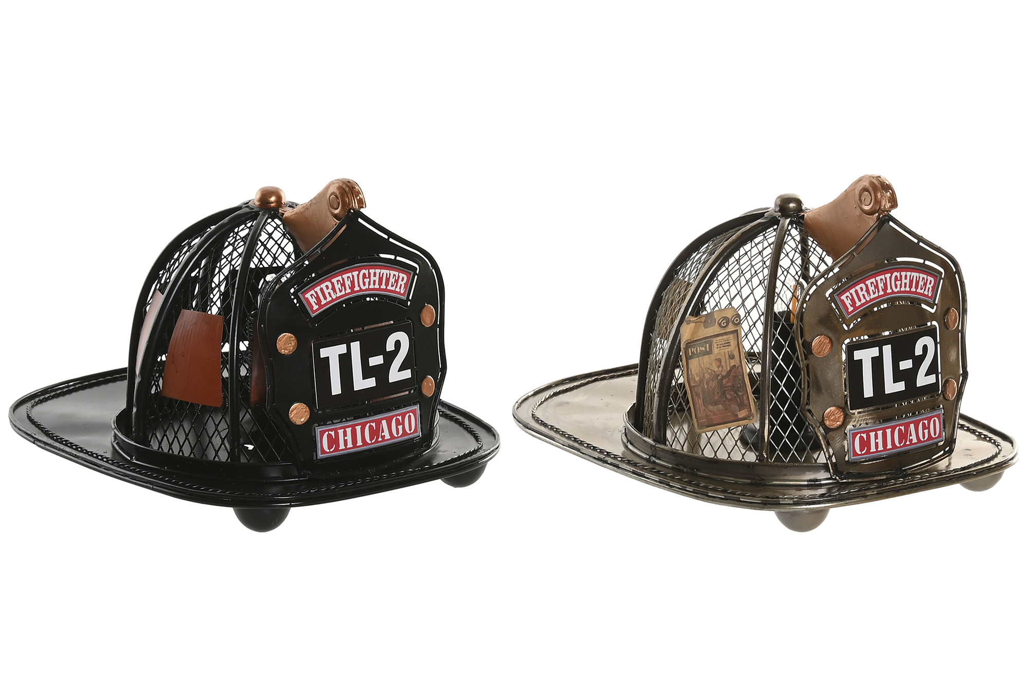 LAMPARA SOBREMESA METAL 20X25X16 BOMBERO 2 SURT.