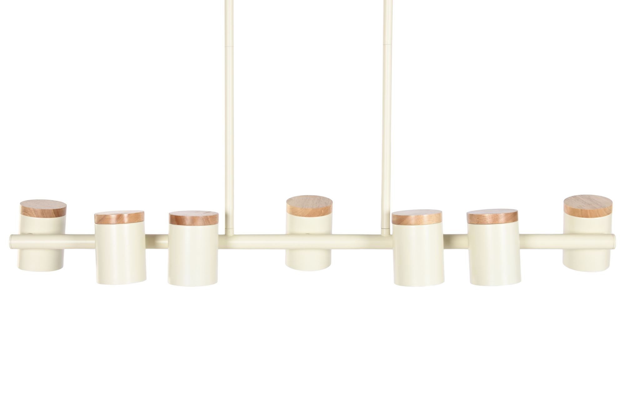 LAMPARA TECHO METAL MADERA 104X18X164 FOCOS BLANCO