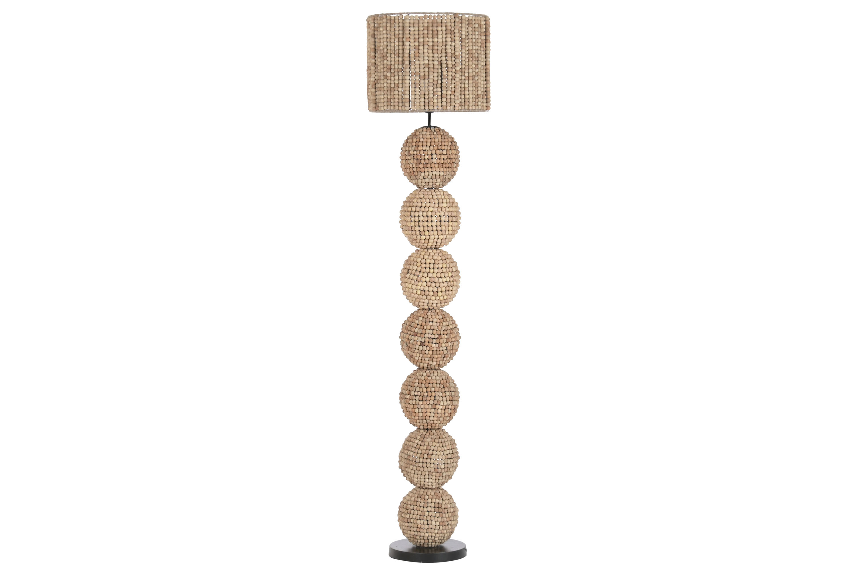 LAMPARA PIE MADERA METAL 38X38X173 MARRON