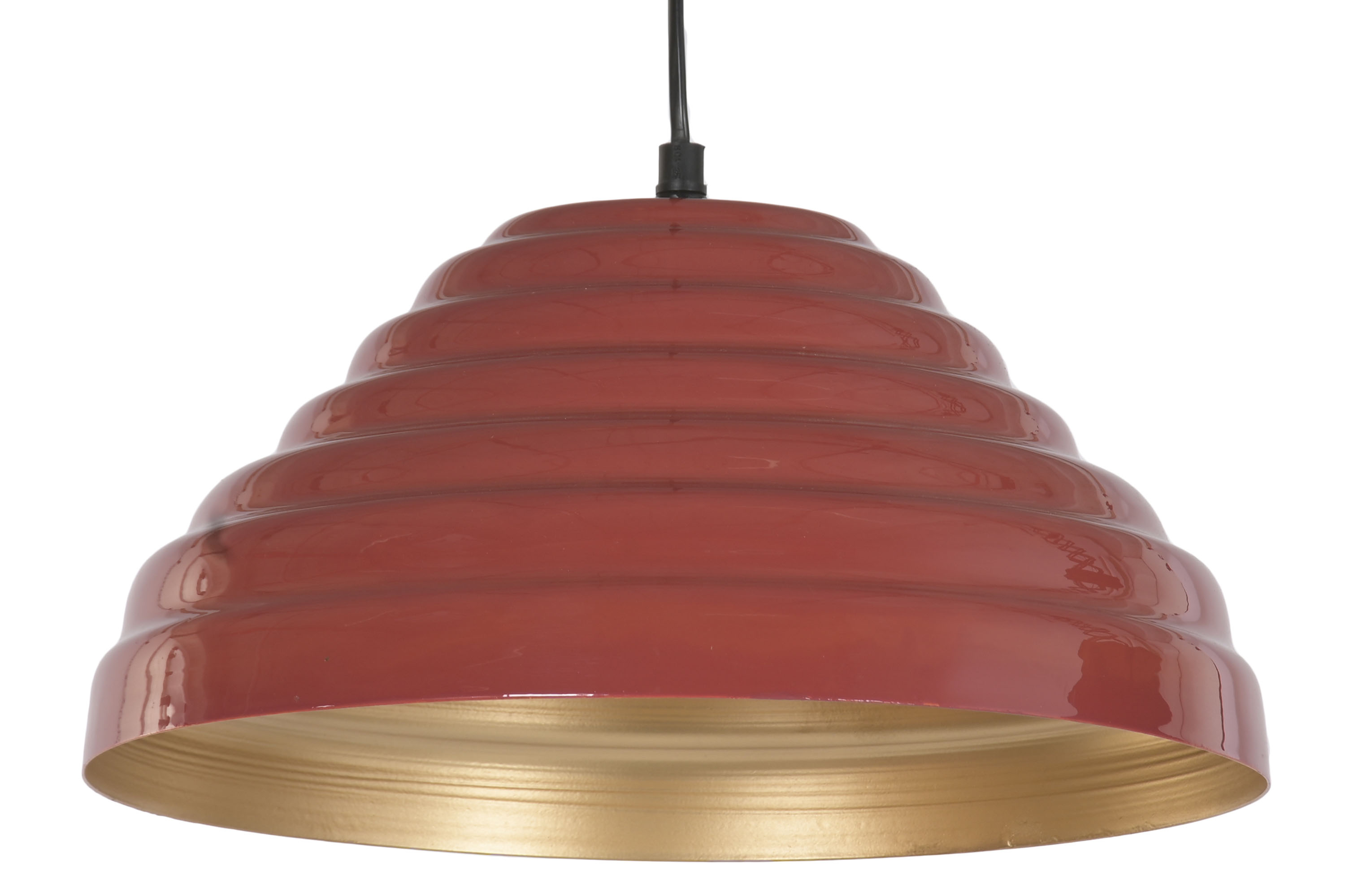 LAMPARA TECHO HIERRO 34,5X34,5X17 LACADO ROJO