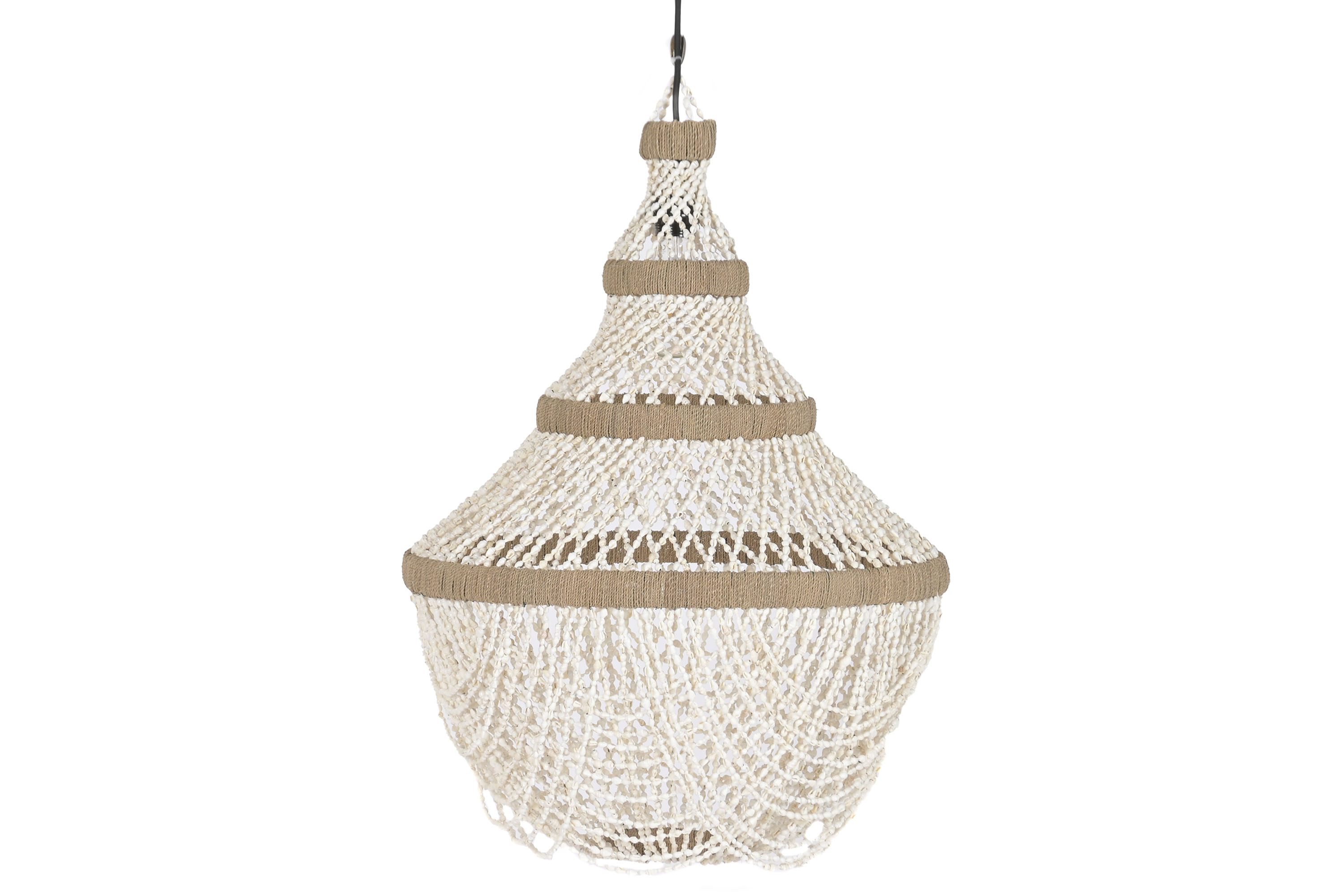 LAMPARA TECHO CONCHAS 50X50X67 HECHO A MANO