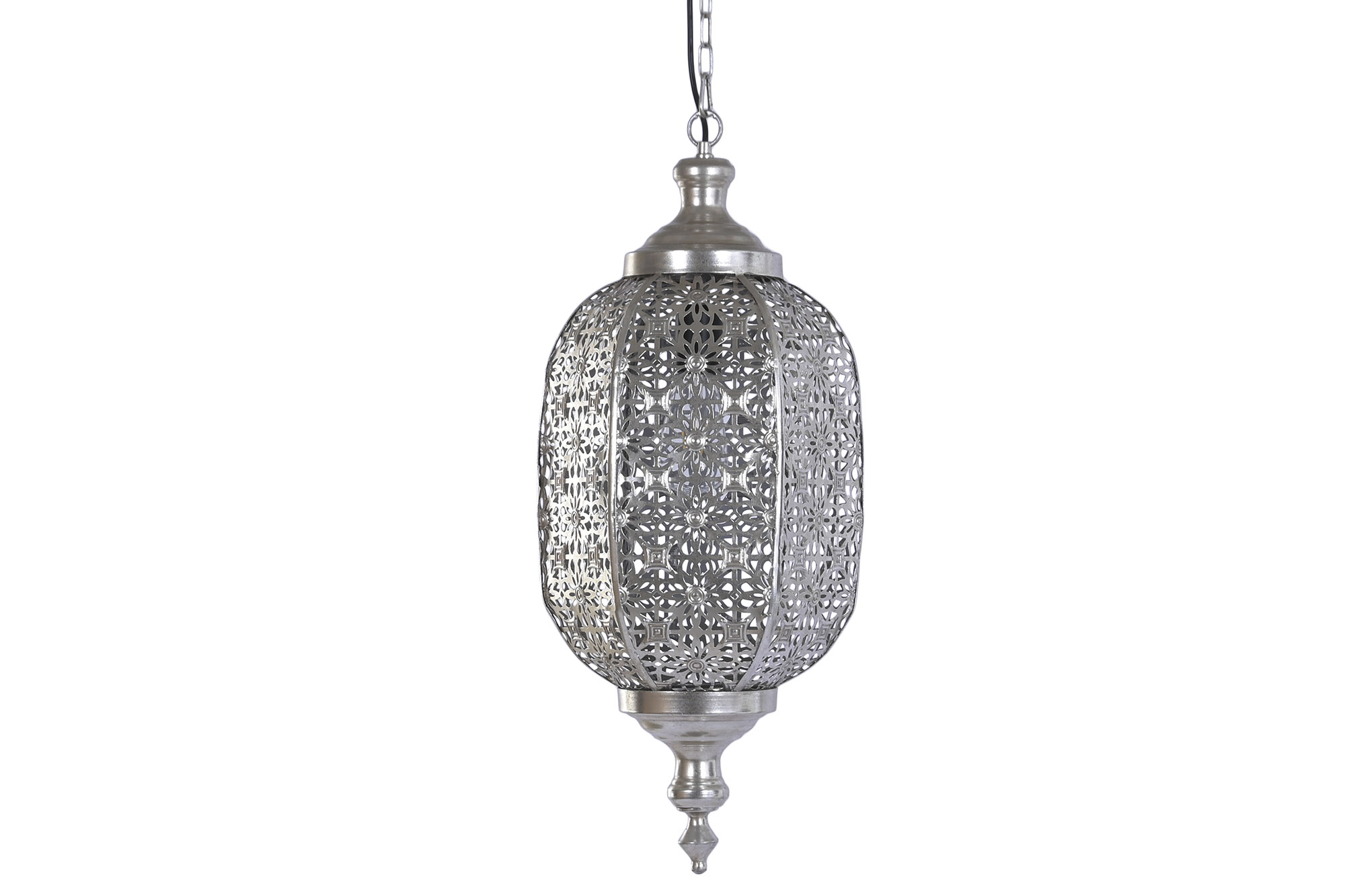 LAMPARA TECHO METAL 28X28X140 PLATEADO