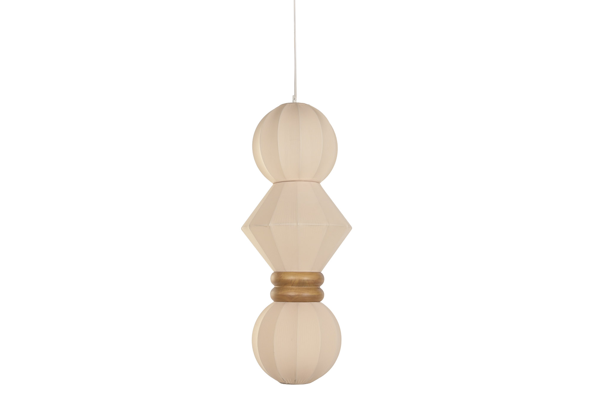 LAMPARA TECHO FIBRA 43X43X112 BOLAS BLANCO