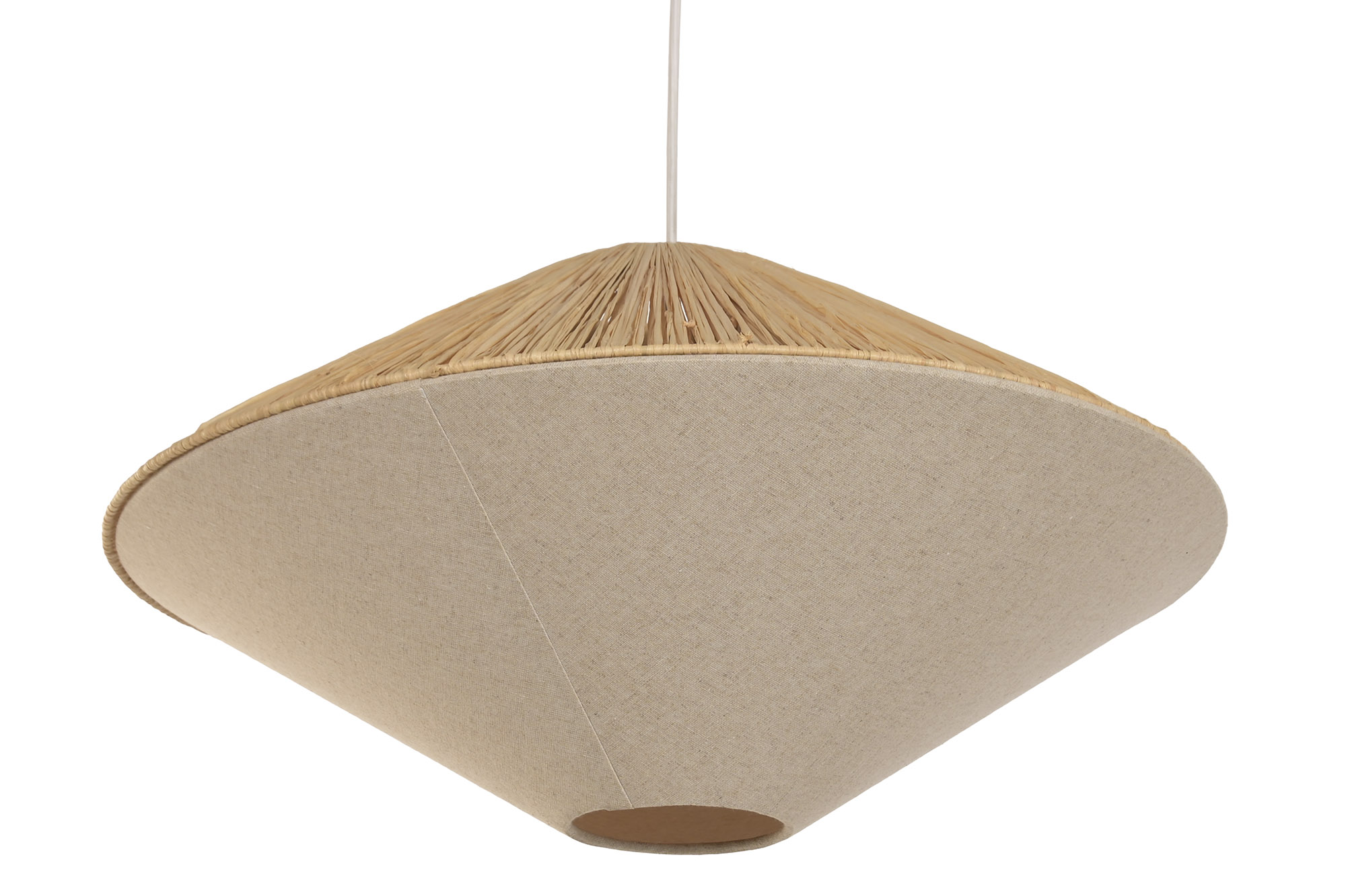 LAMPARA TECHO RAFIA POLIESTER 58X58X115 NATURAL