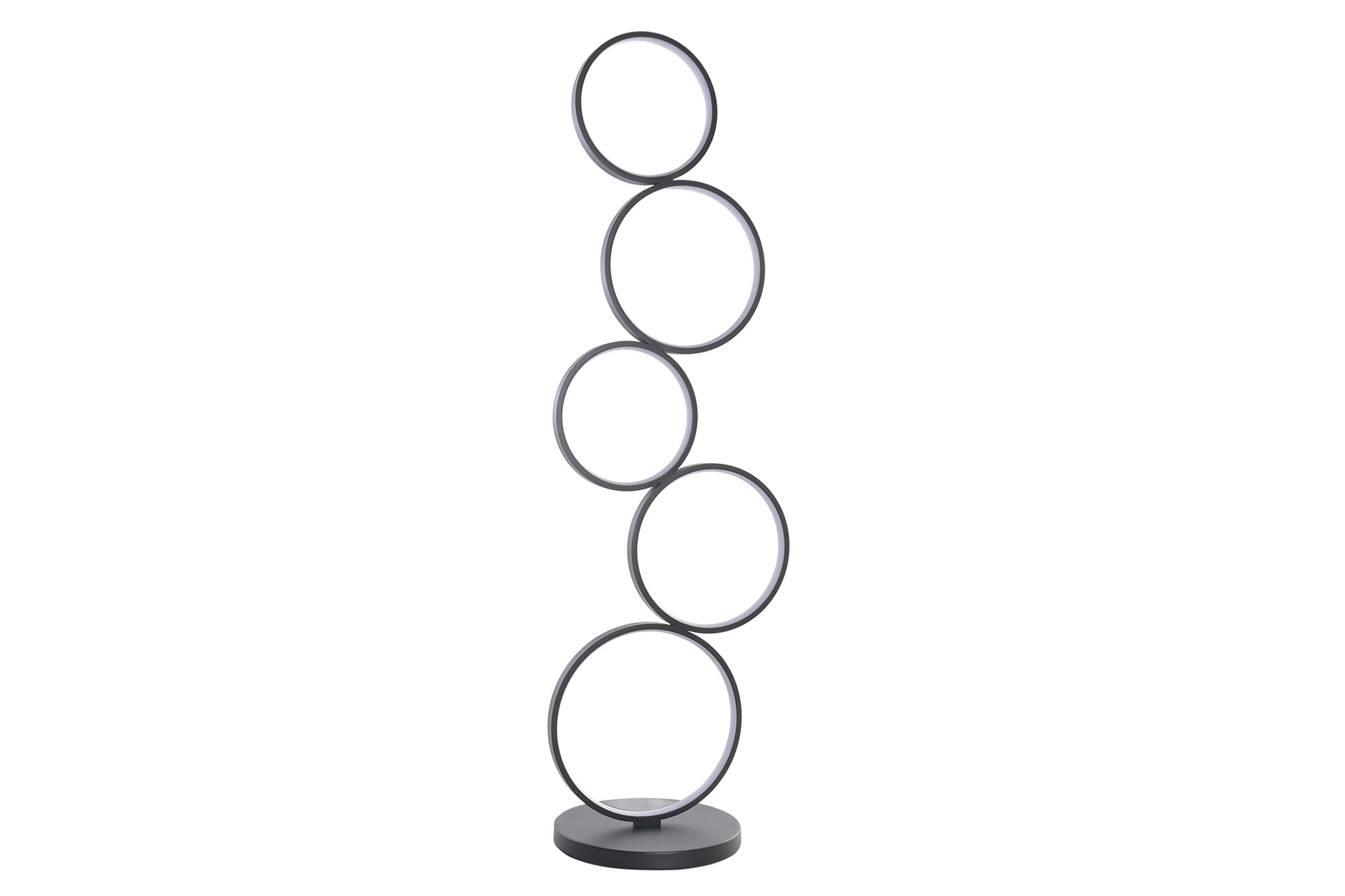 LAMPARA PIE LED ALUMINIO 37X5X120 CIRCULOS NEGRO