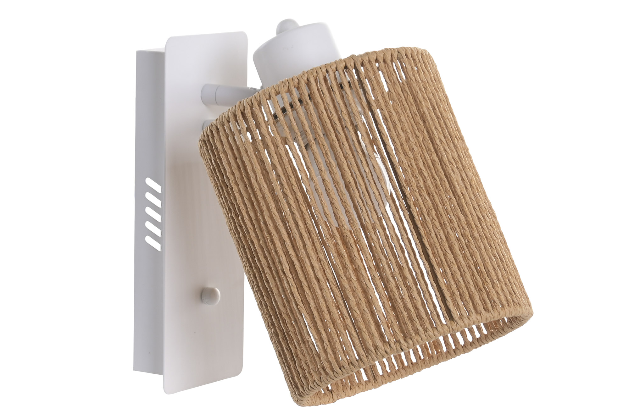 LAMPARA APLIQUE HIERRO FIBRA 15X15X20 BLANCO