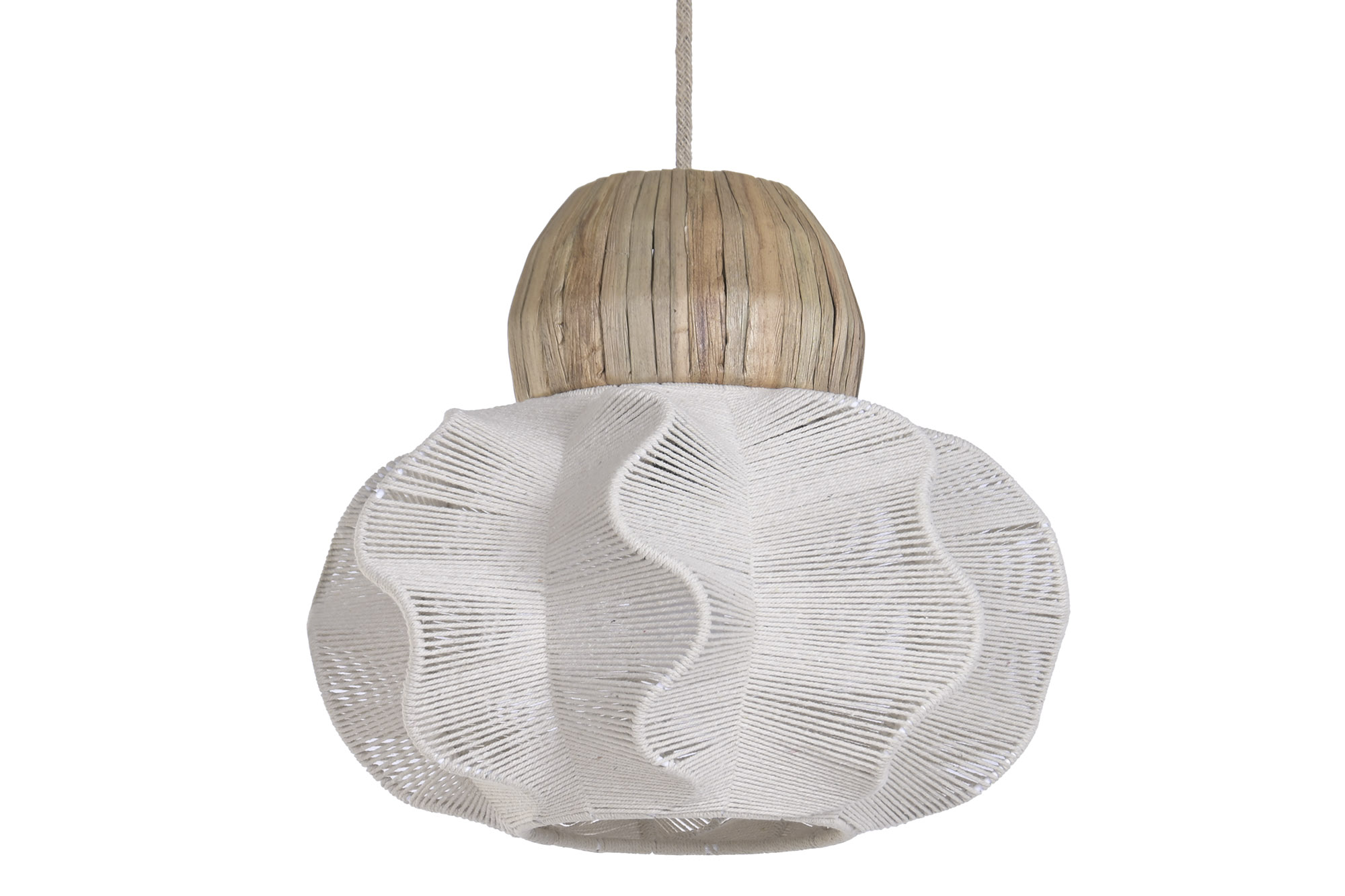 LAMPARA TECHO ALGODON FIBRA 30X30X30 BLANCO