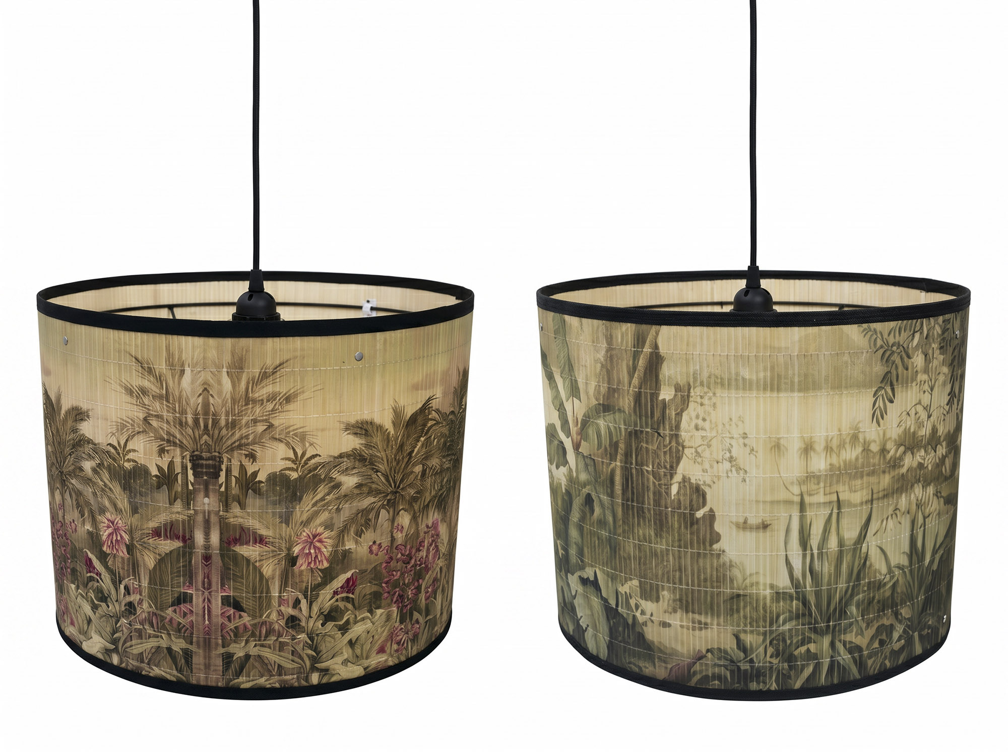LAMPARA TECHO BAMBU 55X55X42 TROPICAL 2 SURT.