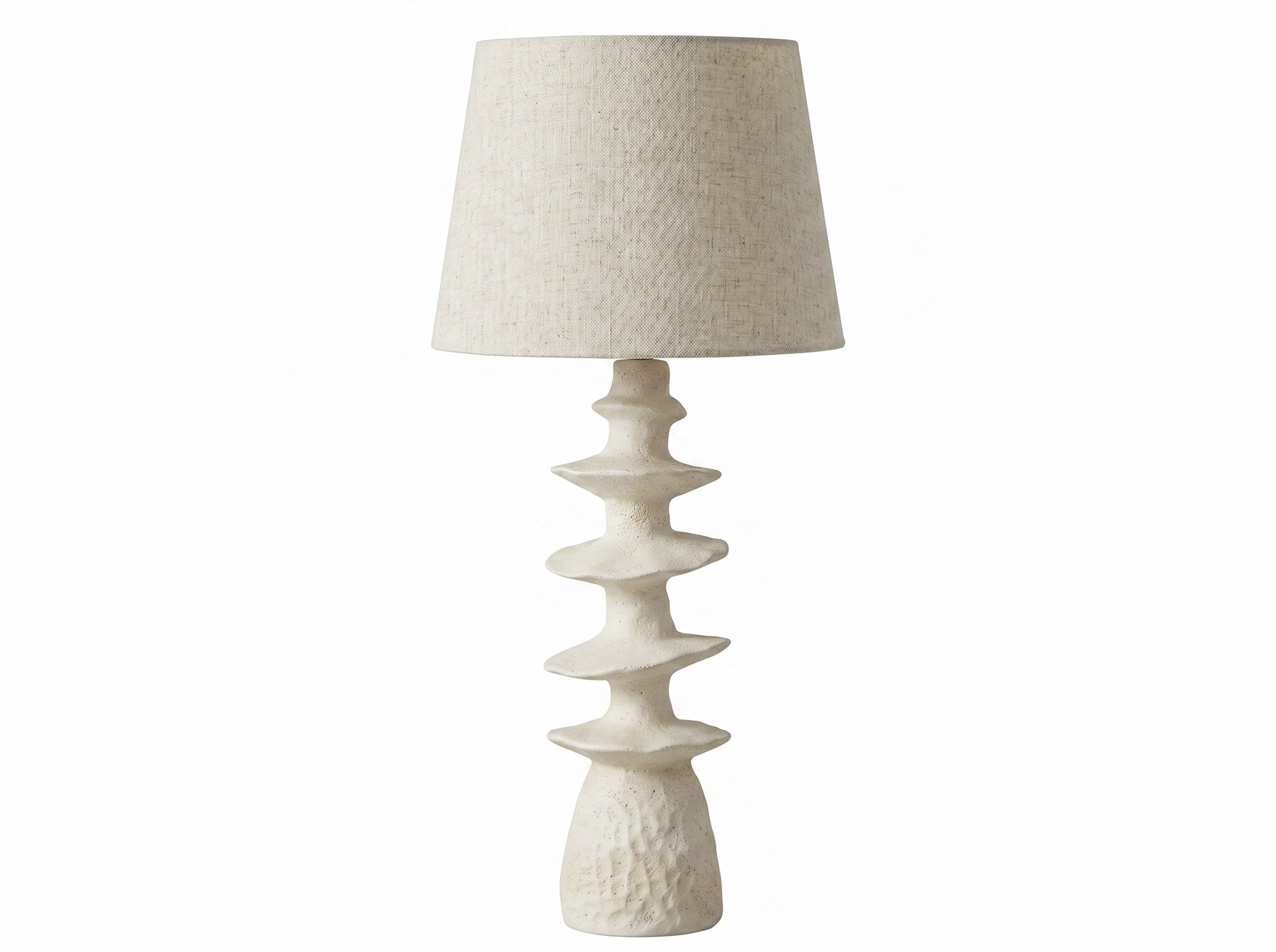 LAMPARA PIE RESINA POLIESTER 40X40X93 BEIGE