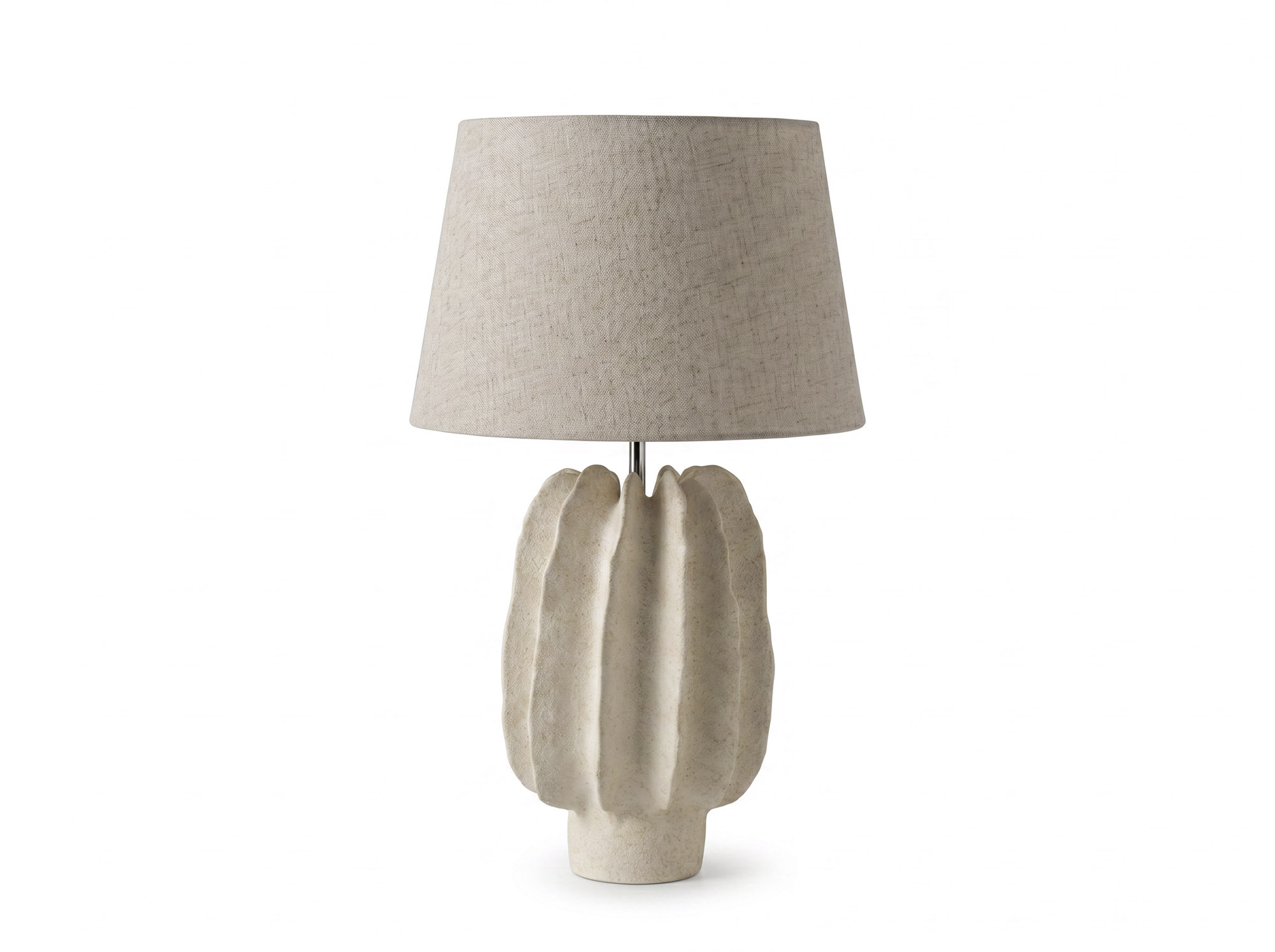 LAMPARA SOBREMESA RESINA POLIESTER 40X40X67 BEIGE