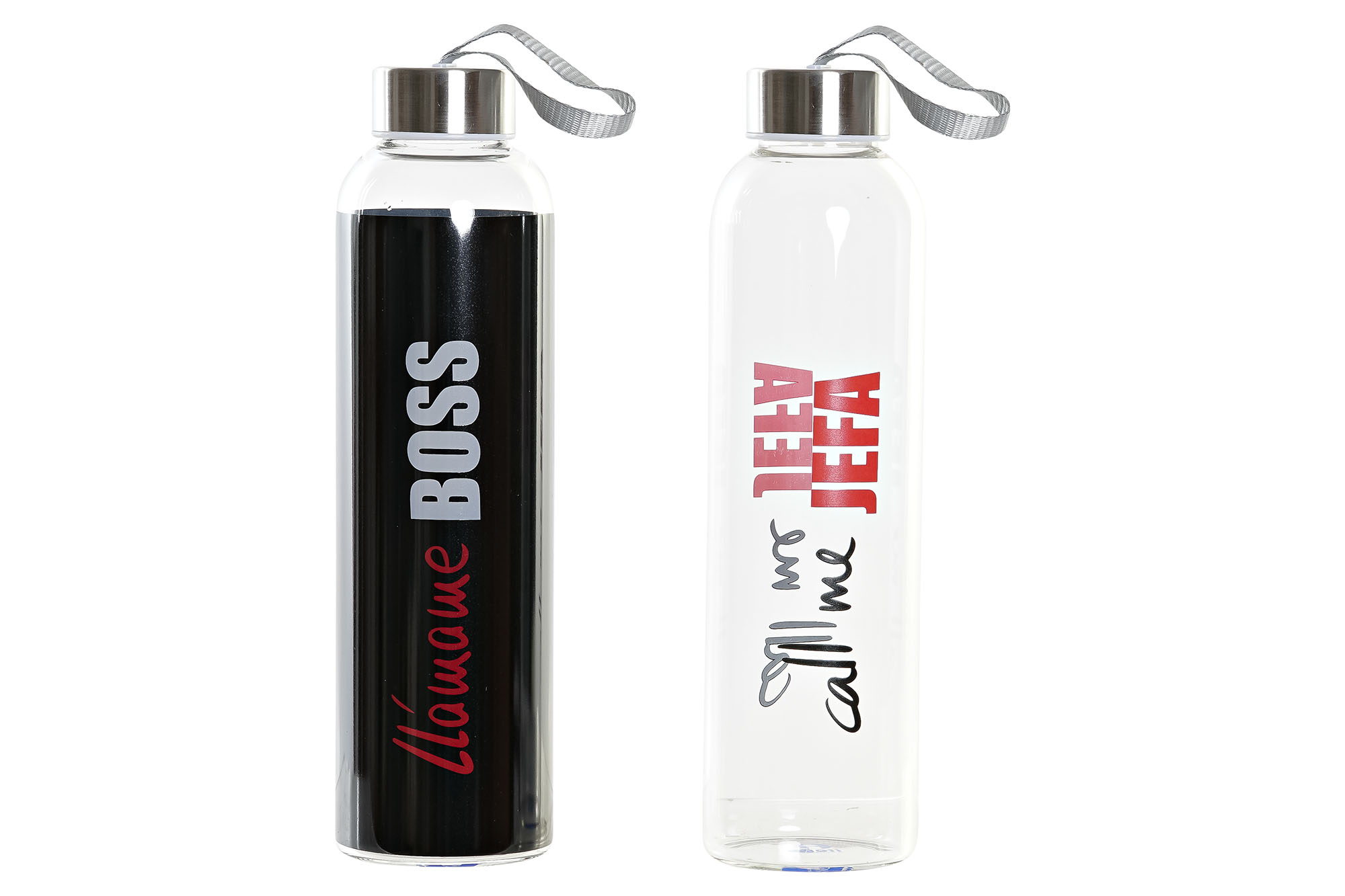 BOTELLA BOROSILICATO 6,5X6,5X23 550ML, 2 SURT.