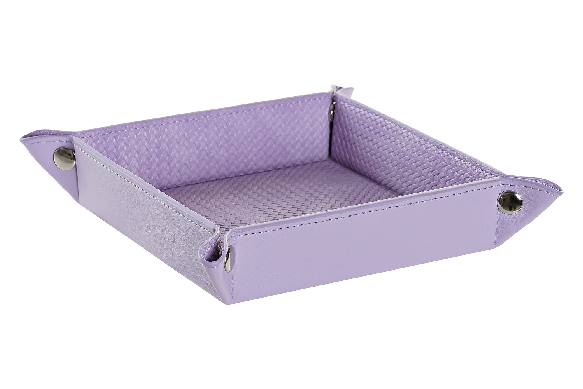 BANDEJA VACIABOLSILLOS PU 20X20X4 LILA