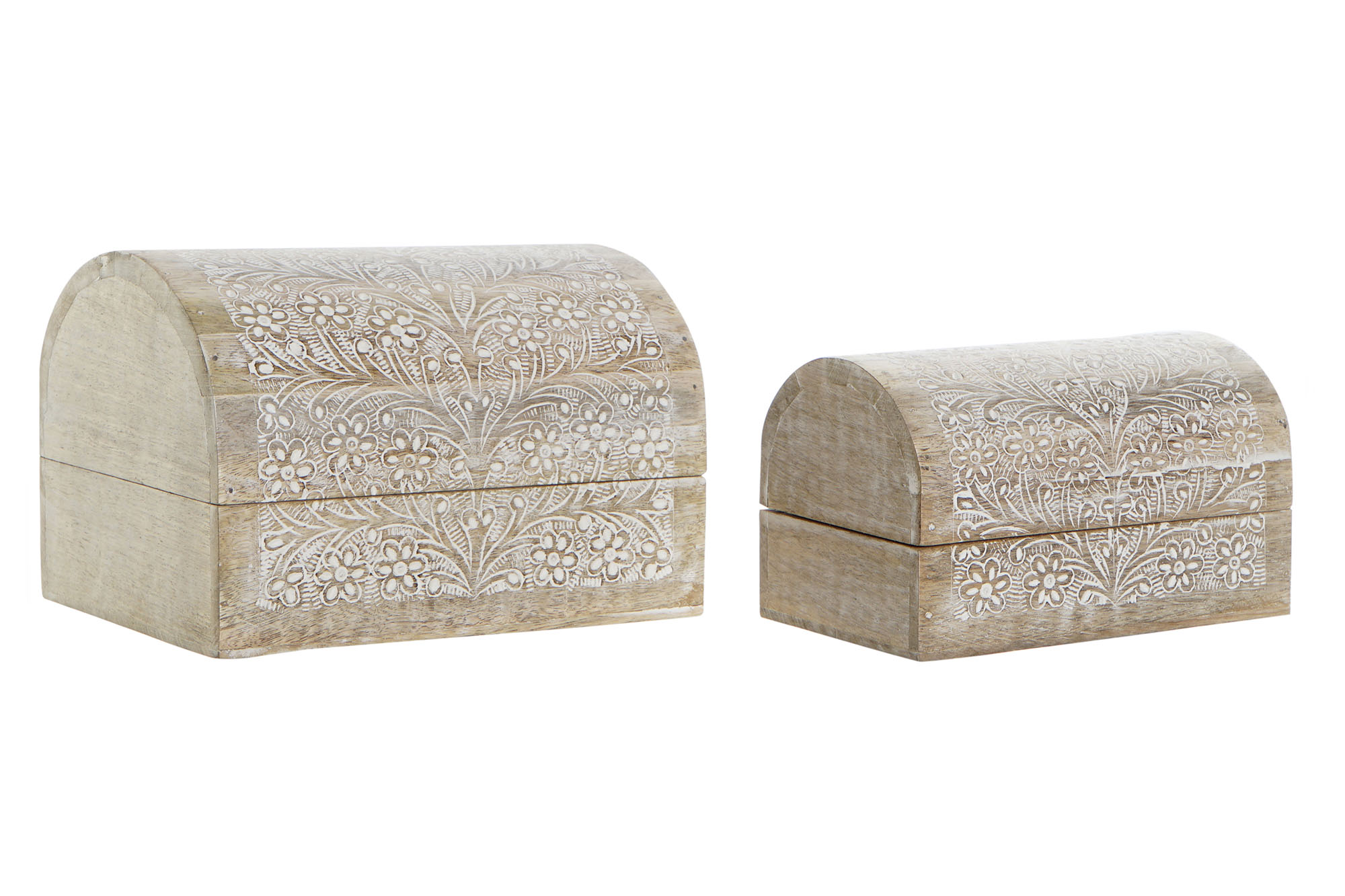 JOYERO SET 2 MANGO 22,5X15X14,5 HOJAS NATURAL