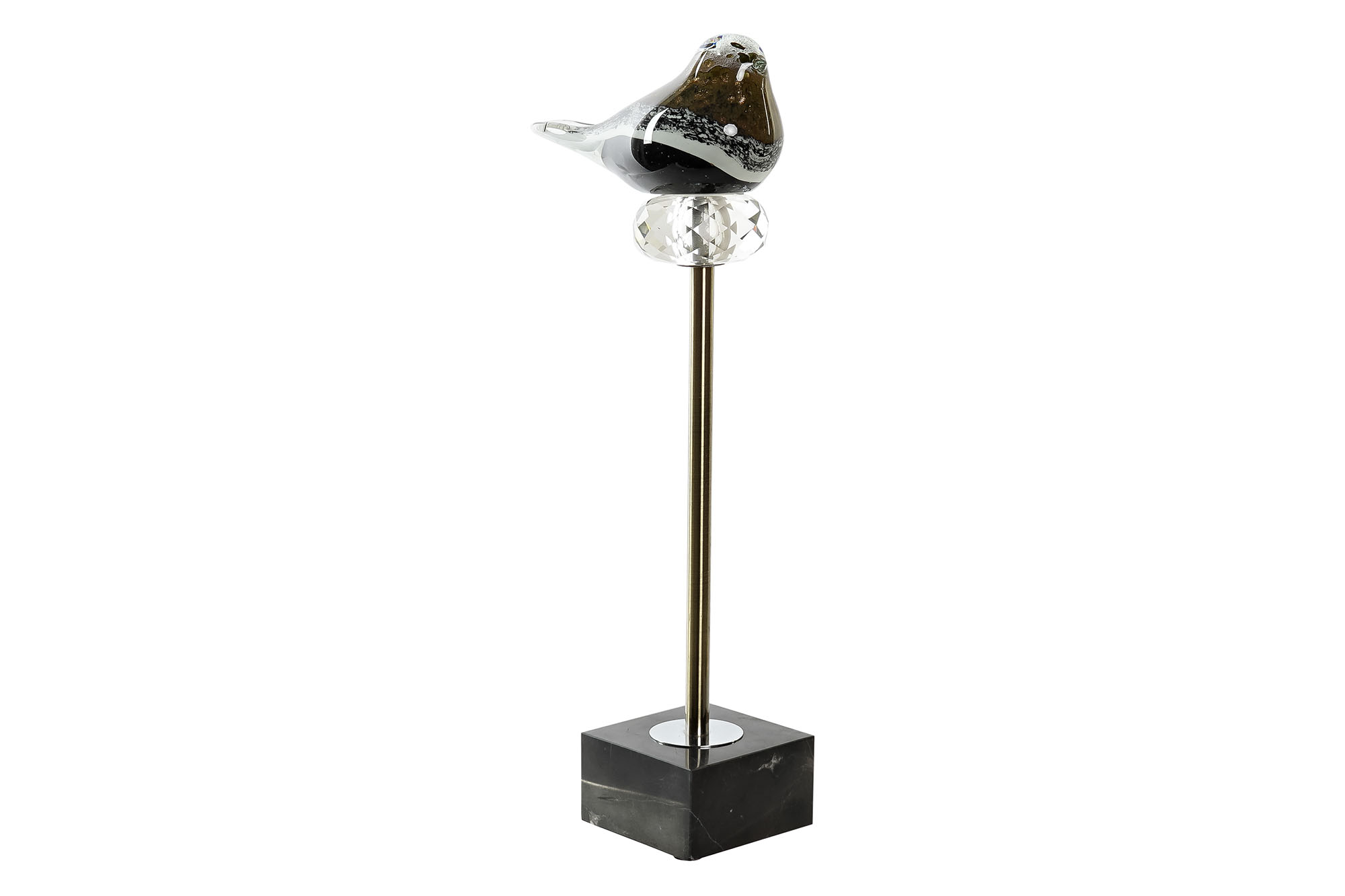 FIGURA CRISTAL MARMOL 18X9X42 PAJARO TRICOLOR