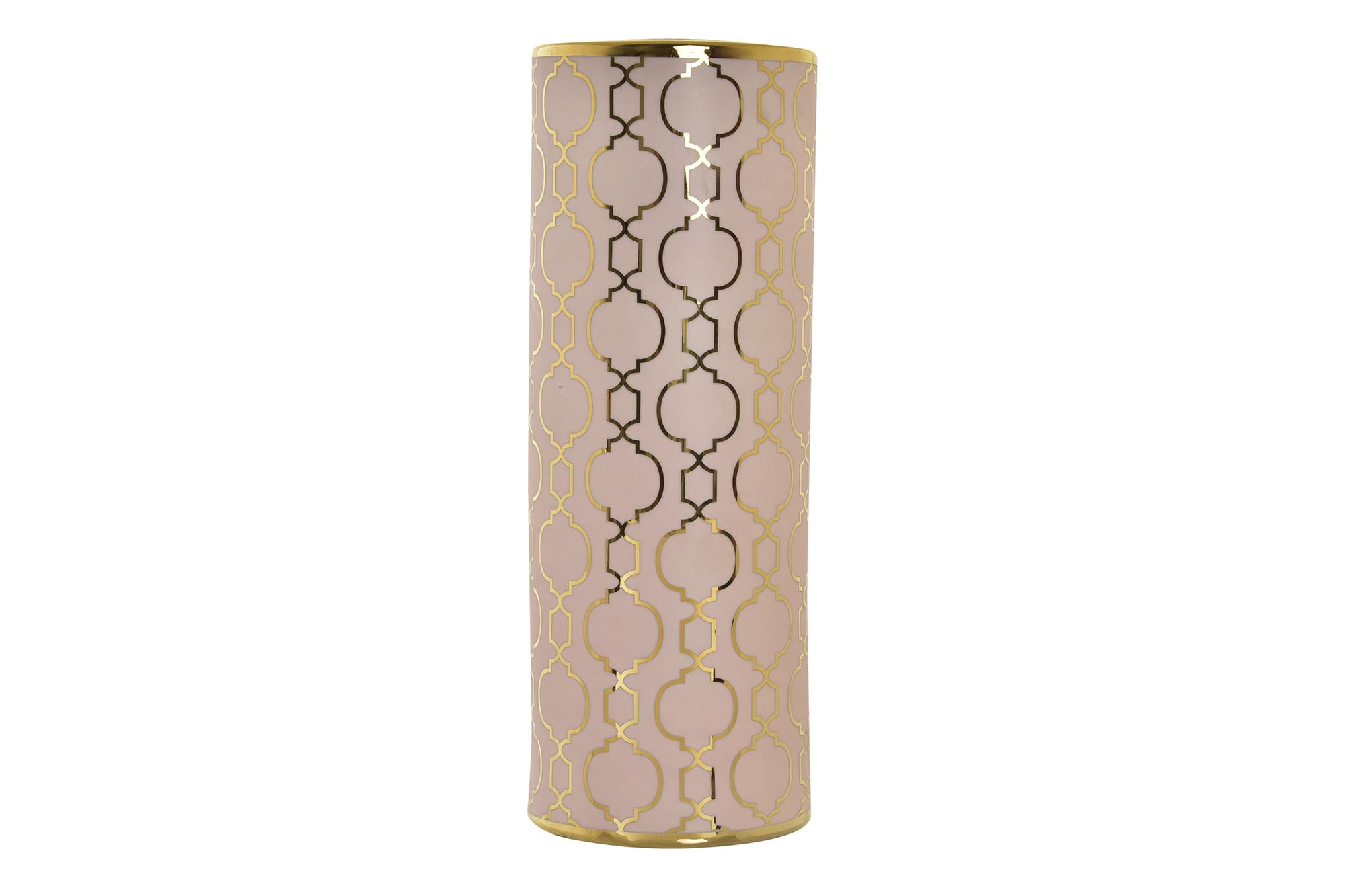 JARRON PORCELANA 13,5X13,5X36 CROMADO ROSA