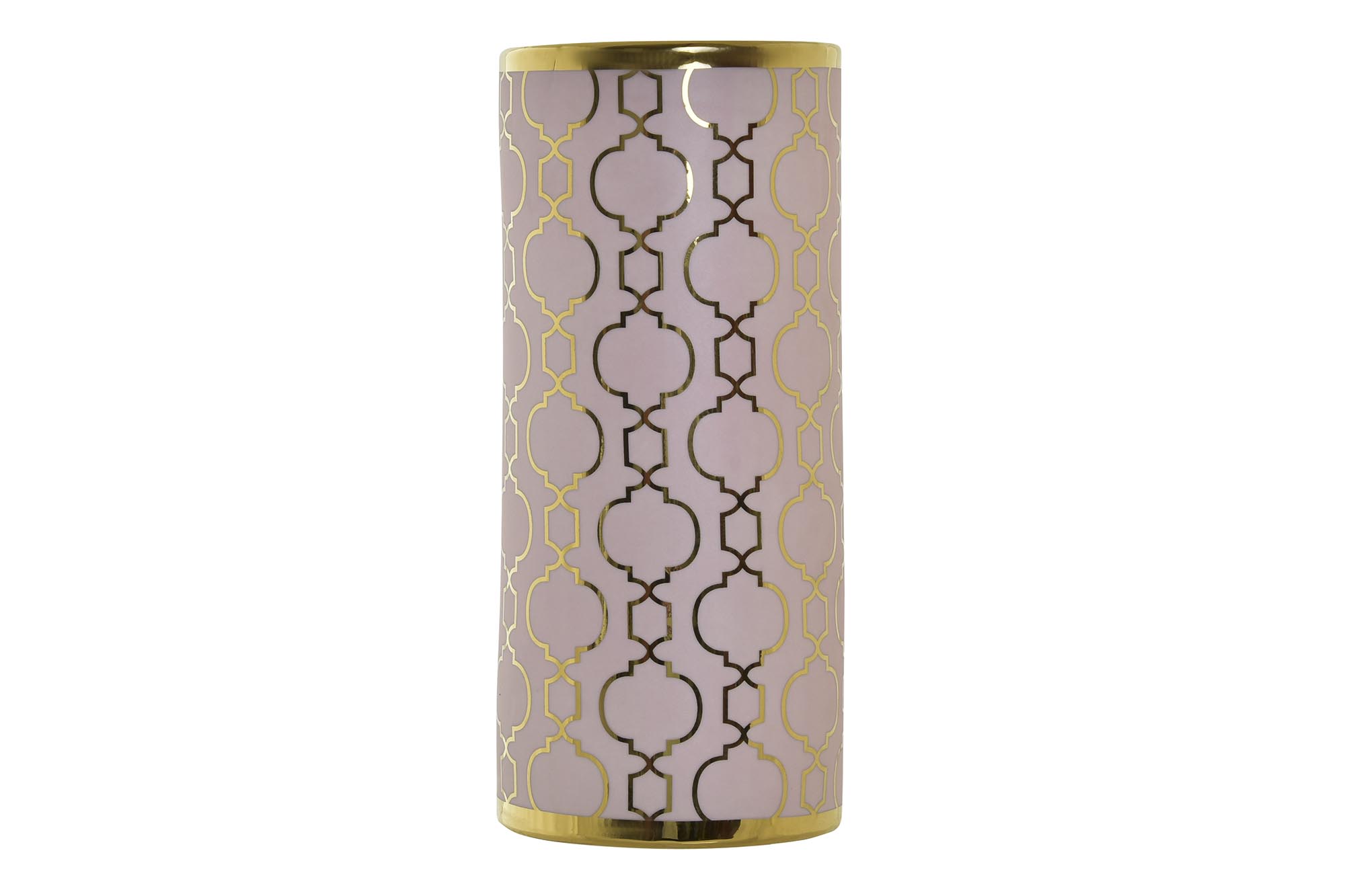 JARRON PORCELANA 14X14X32 CROMADO ROSA