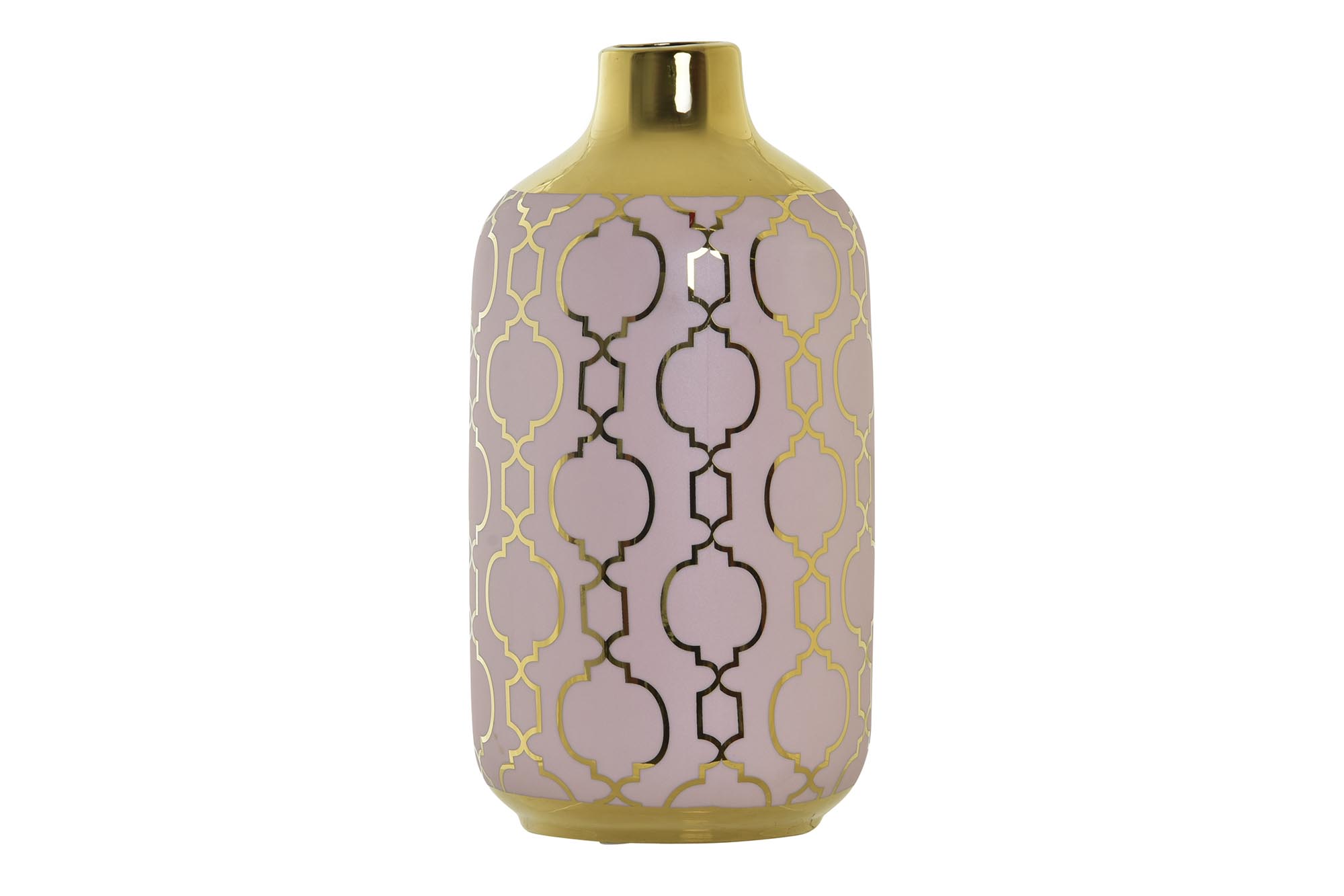 JARRON PORCELANA 13X13X26 CROMADO ROSA