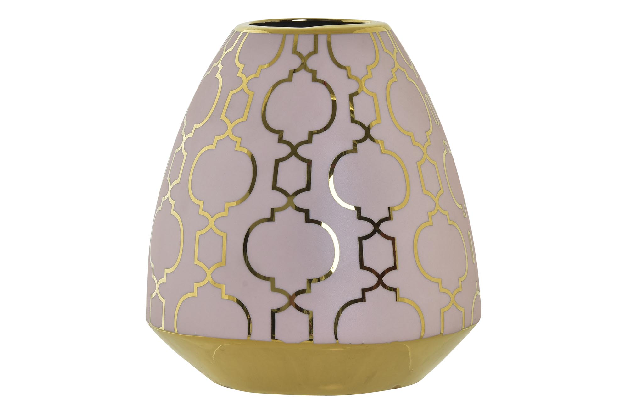 JARRON PORCELANA 16X16X18 CROMADO ROSA