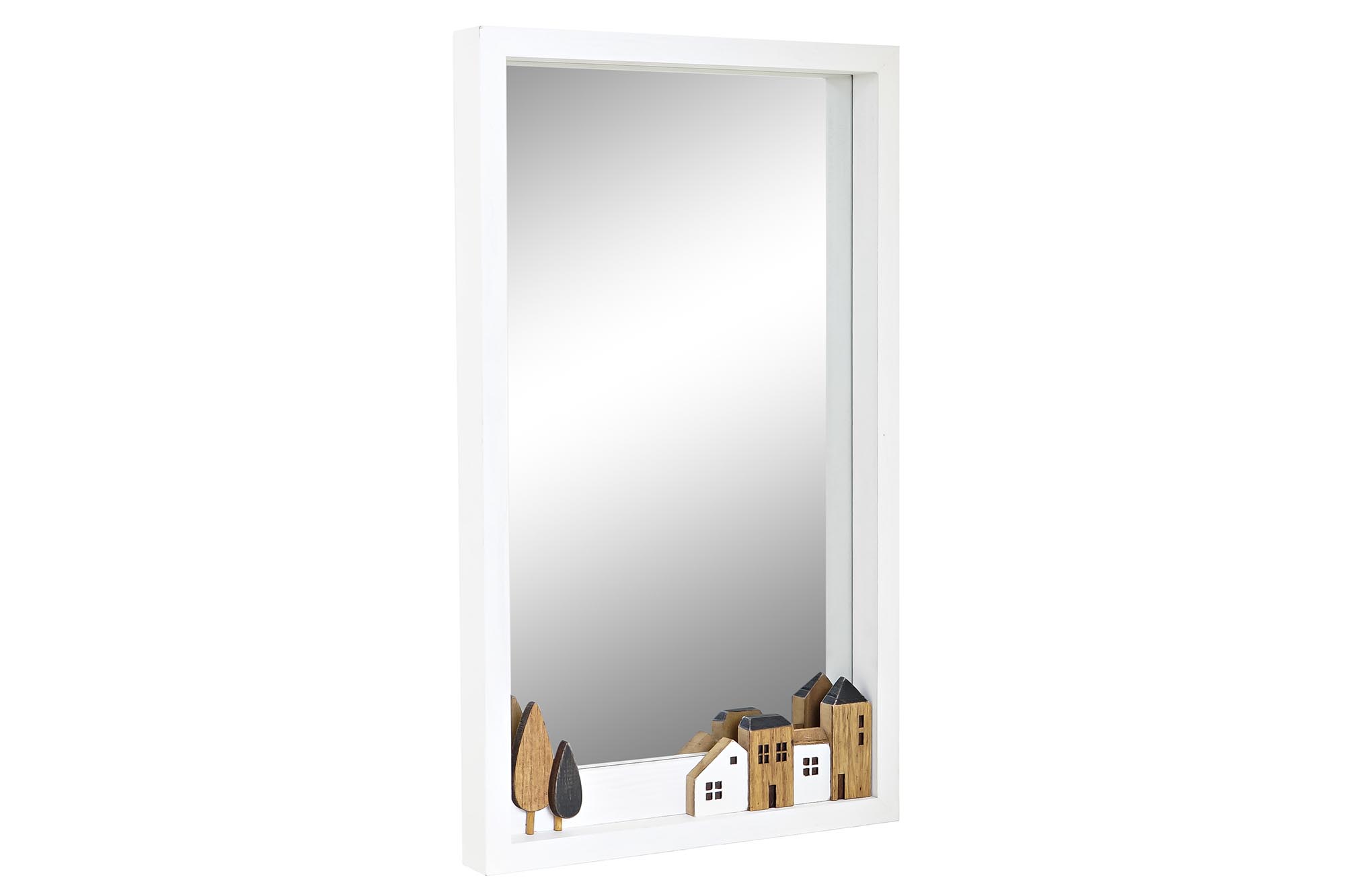 ESPEJO MADERA 36X4X60 CASAS BLANCO