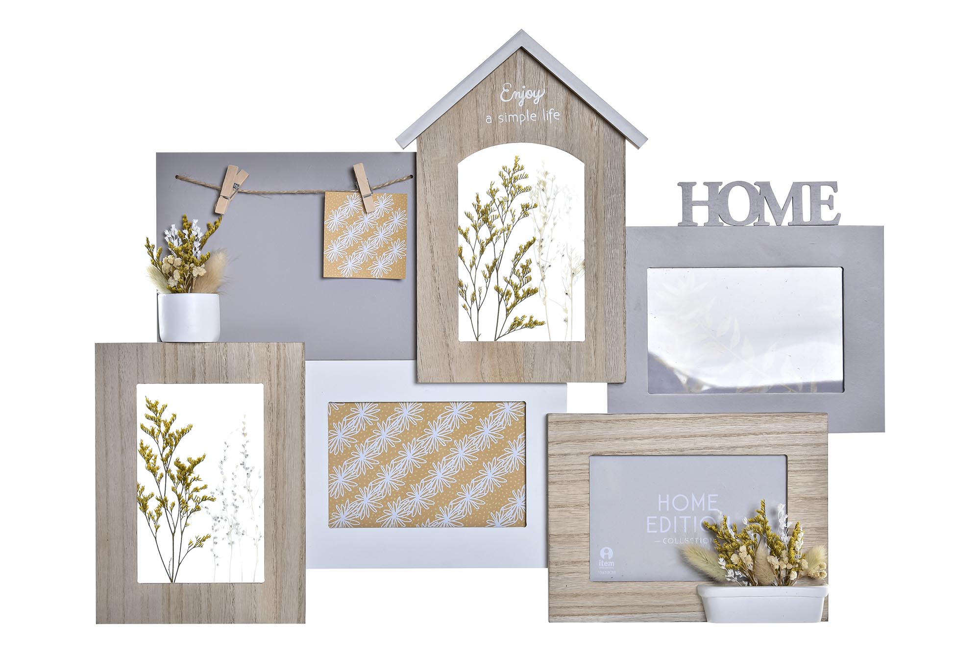 MARCO MULTIFOTO MDF CRISTAL 55X4X41 FLOR 2 SURT.