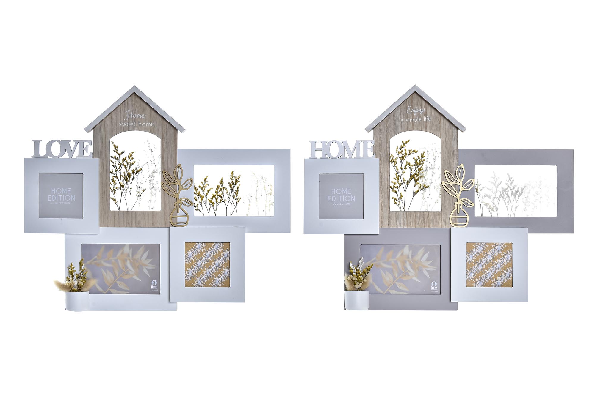 MARCO MULTIFOTO MDF CRISTAL 46X3X39 FLOR 2 SURT.