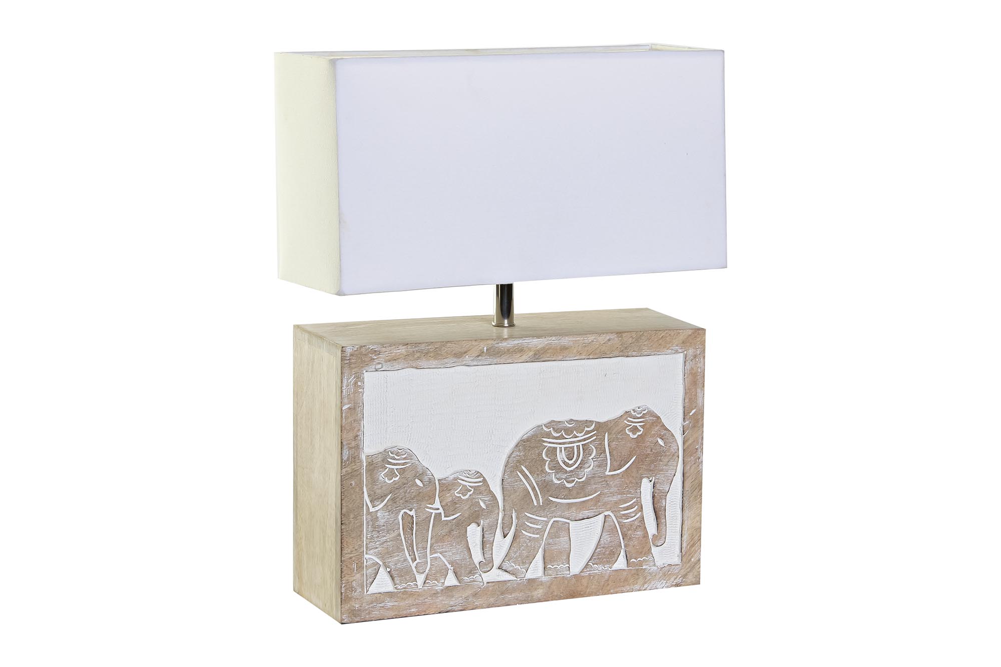LAMPARA SOBREMESA MANGO POLIESTER 33X12X41 MARRON