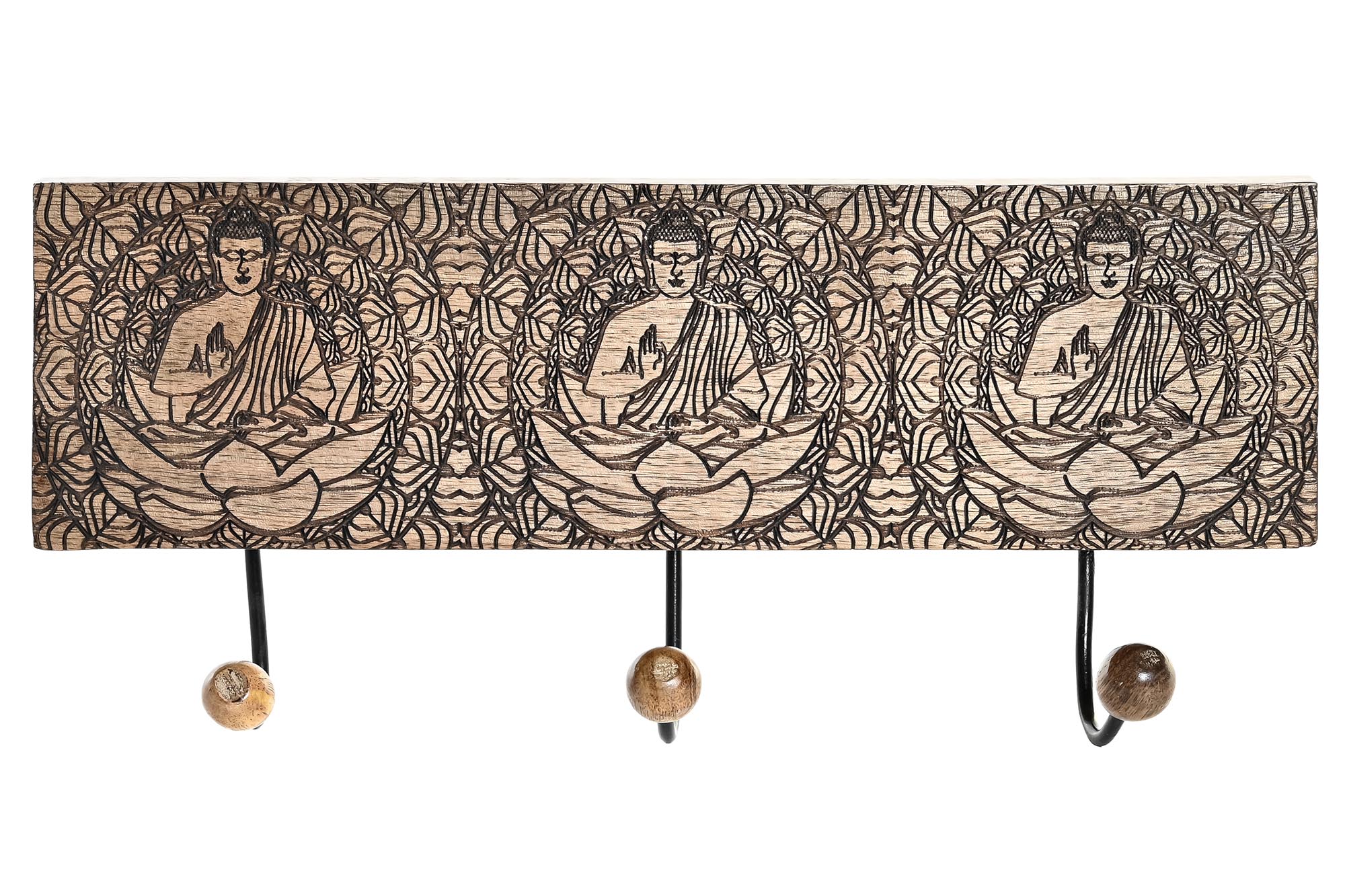 PERCHERO PARED MANGO METAL 38X6X18 3COLG, BUDA