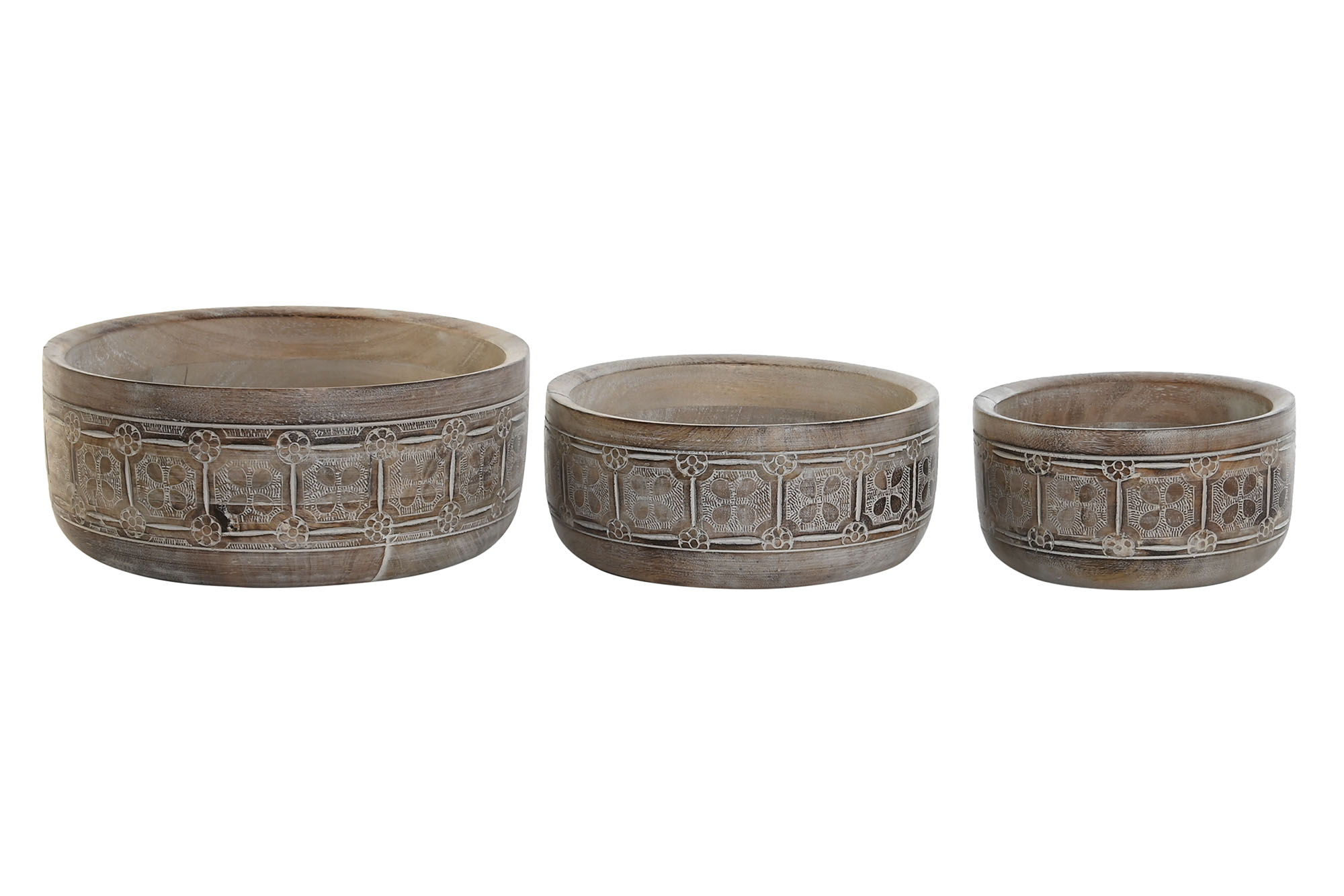 CENTRO MESA SET 3 MANGO 30,5X30,5X12,7 NATURAL