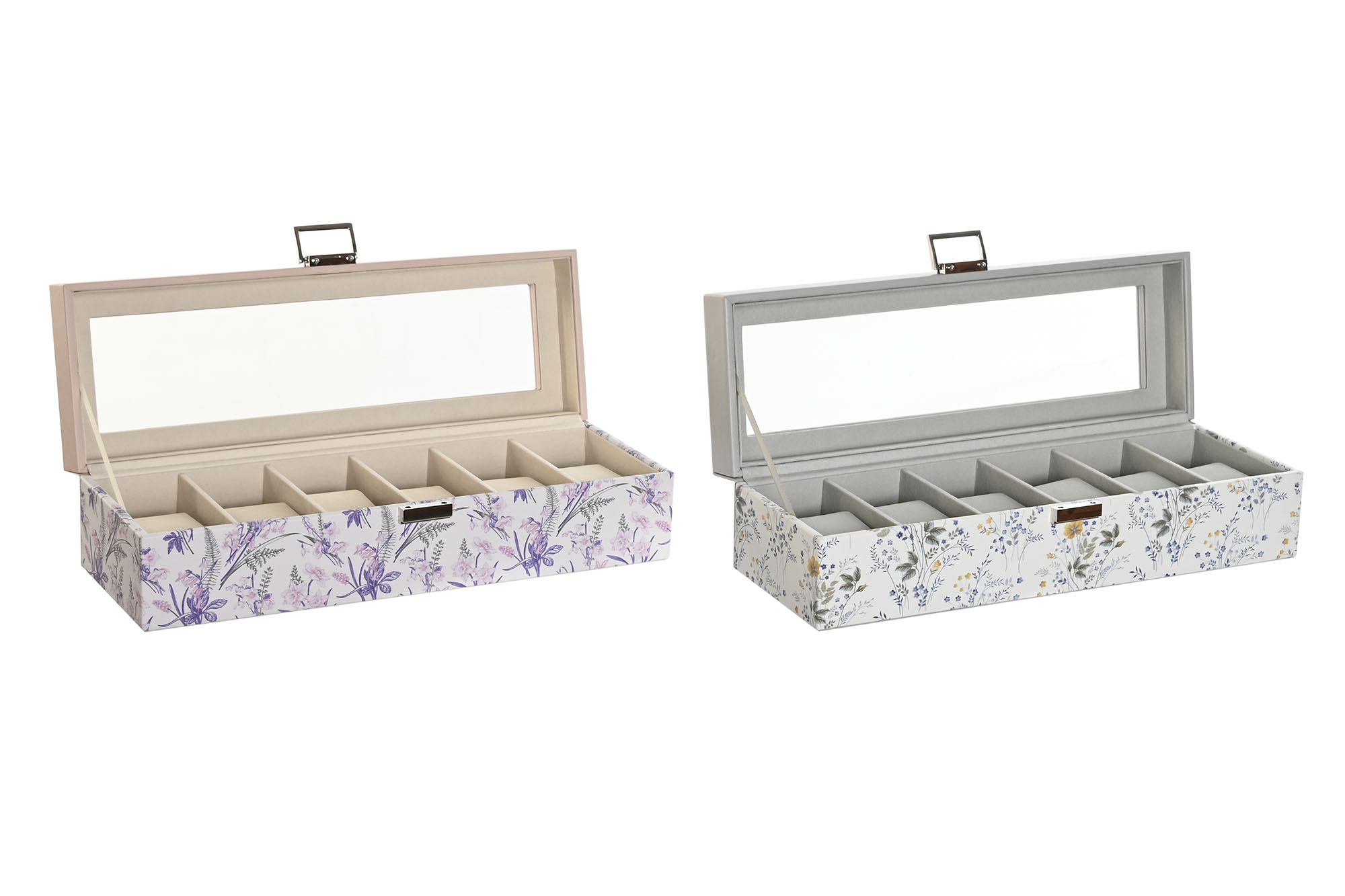 RELOJERO PU CRISTAL 33X11X9 6 RELOJES 2 SURT.