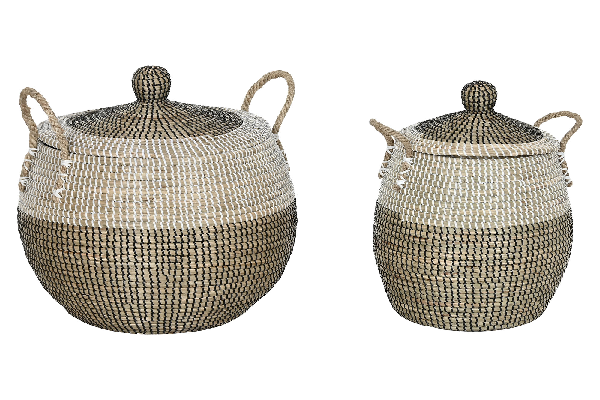 CESTA SET 2 SEAGRASS 45X45X48 BLANCO