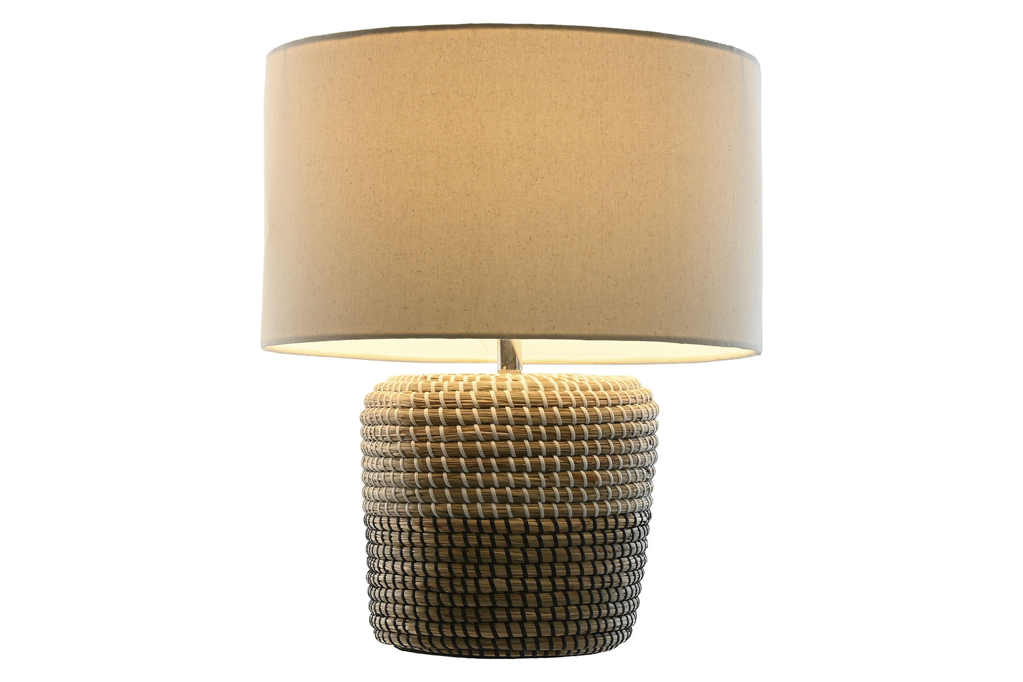 LAMPARA SOBREMESA SEAGRASS LINO 38X38X47 BLANCO