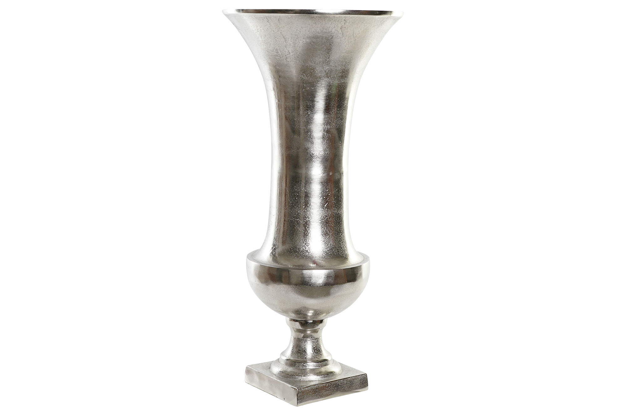 JARRON ALUMINIO 28,5X28,5X61,5 COPA PLATEADO