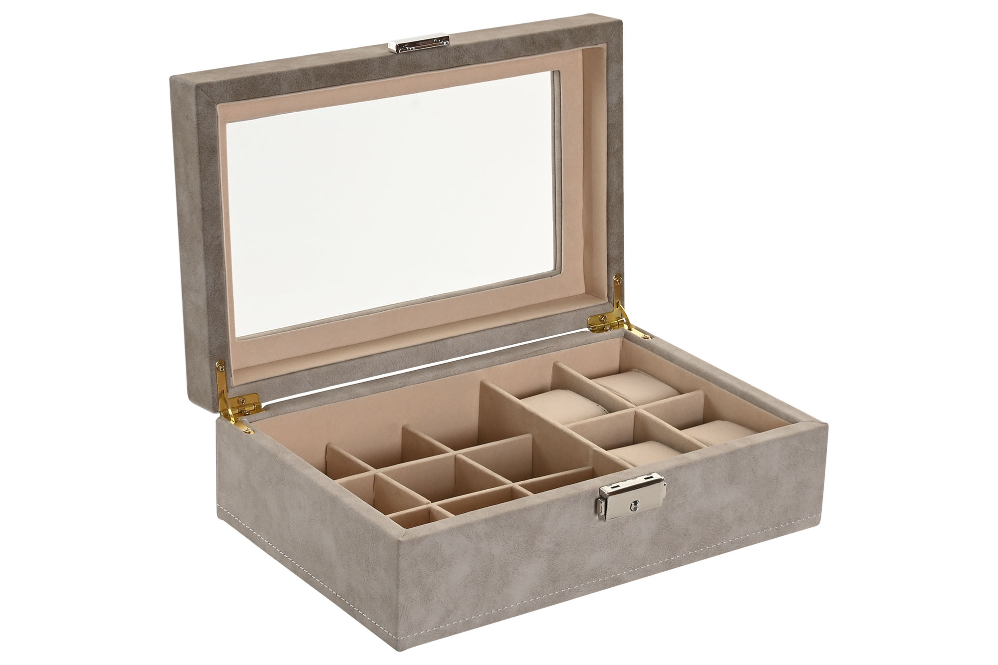 JOYERO PU MDF 25X16,5X8 CORCHO NATURAL GRIS