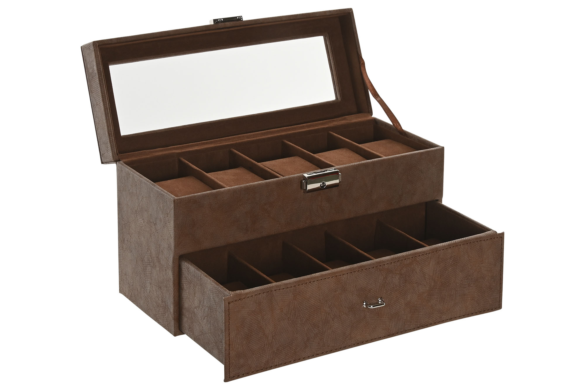 JOYERO PU MDF 27,5X11X15,5 MARRON