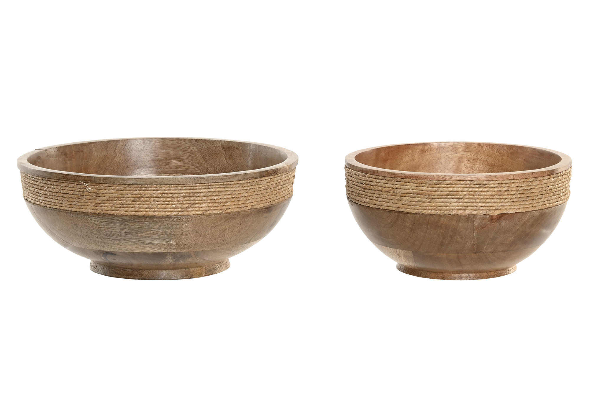 CENTRO MESA SET 2 MANGO CUERDA 25X25X10 NATURAL