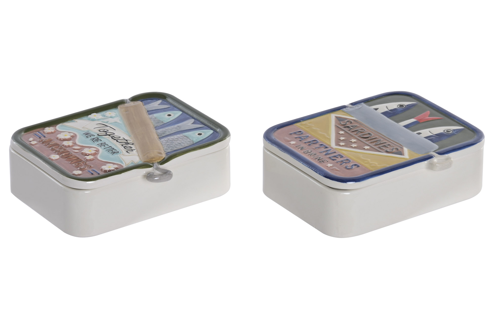 CAJA CON TAPA GRES 12,5X15X5 SARDINAS 2 SURT.