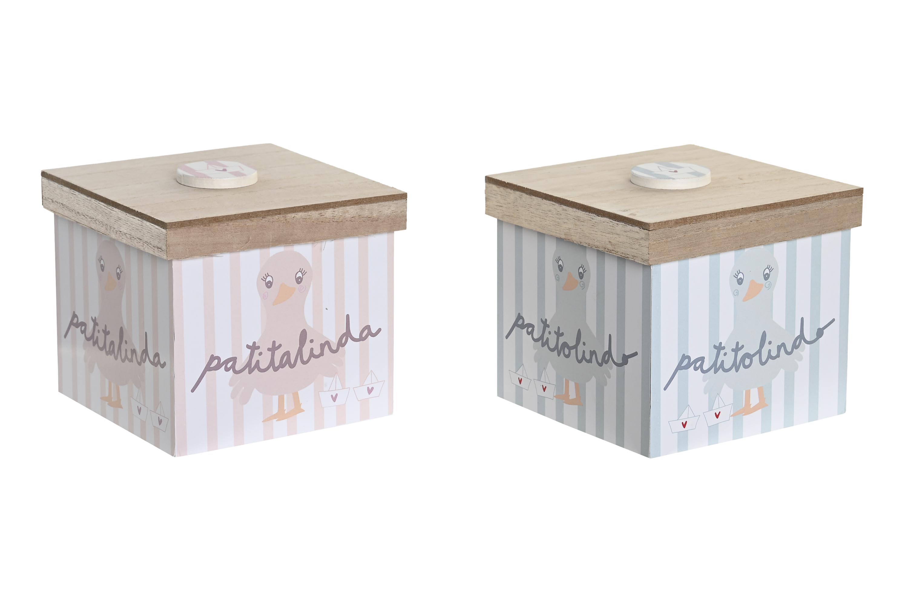 CAJA MDF 11,5X11,5X11 PATITOS 2 SURT.