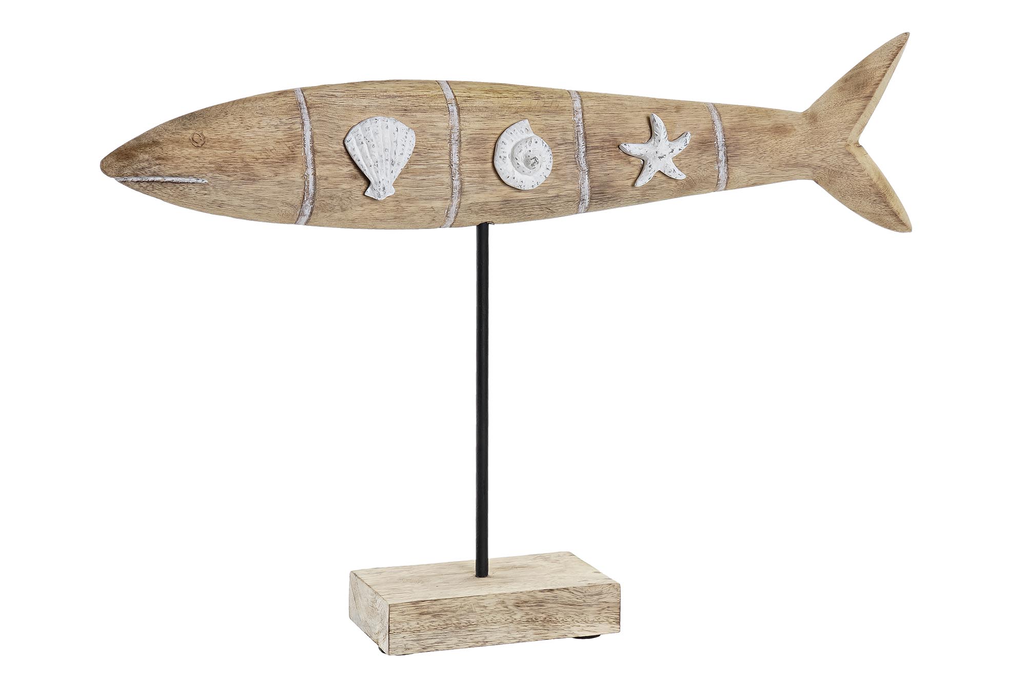 FIGURA MANGO ALUMINIO 54X9X38 PEZ NATURAL MARRON
