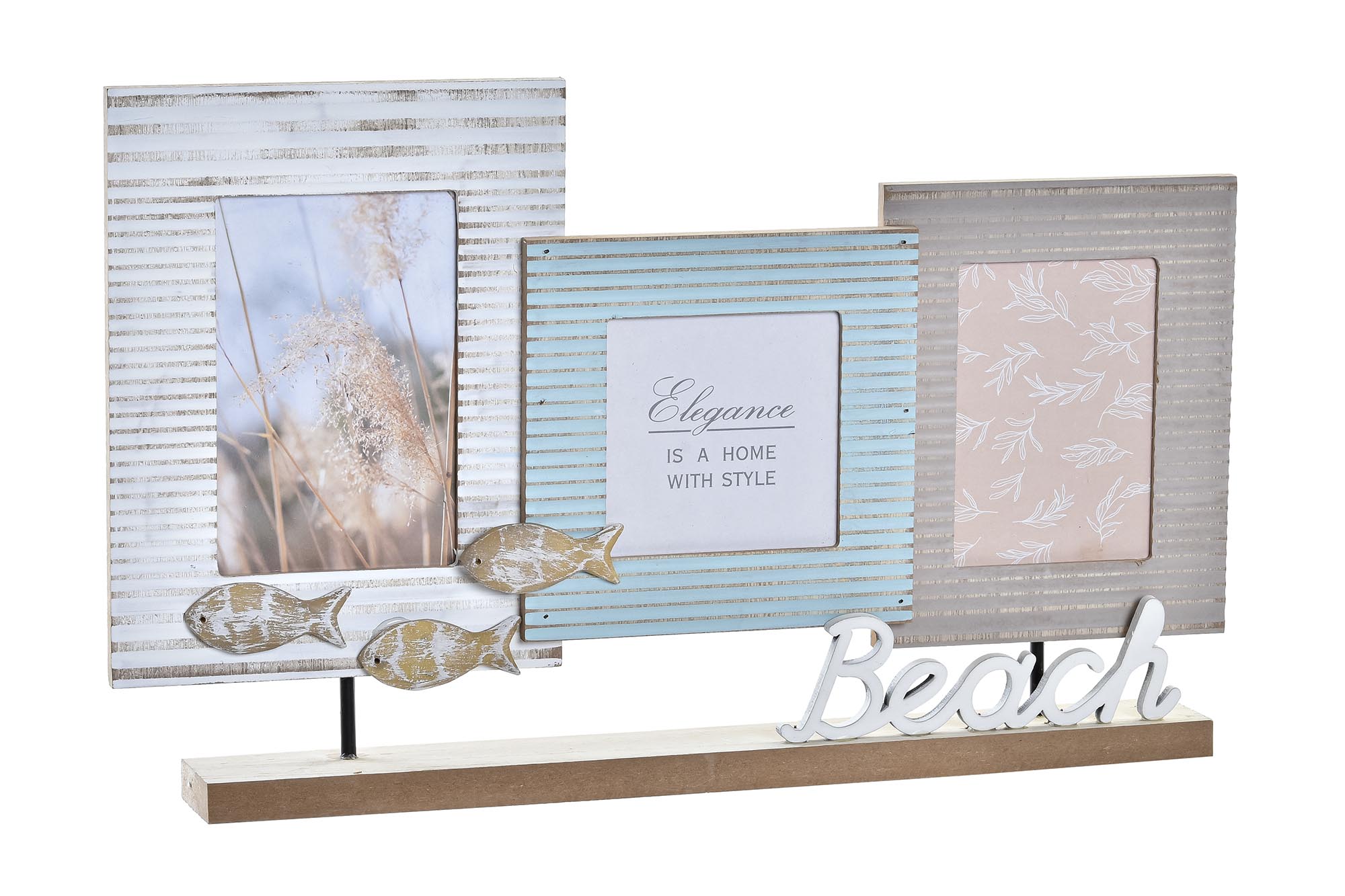 MARCO MULTIFOTO MADERA CRISTAL 43X5X27 BEACH