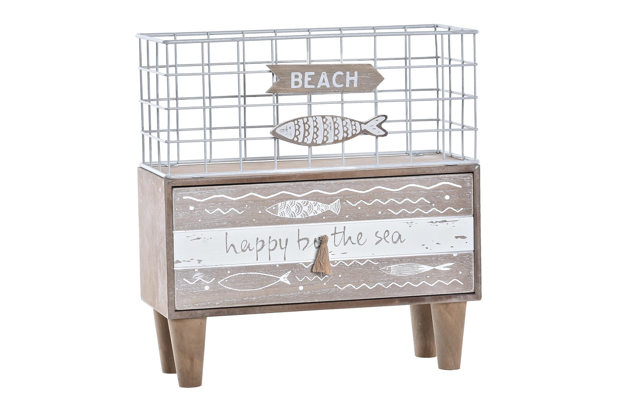 JOYERO MADERA METAL 26,5X10,5X28,5 PECES MARRON