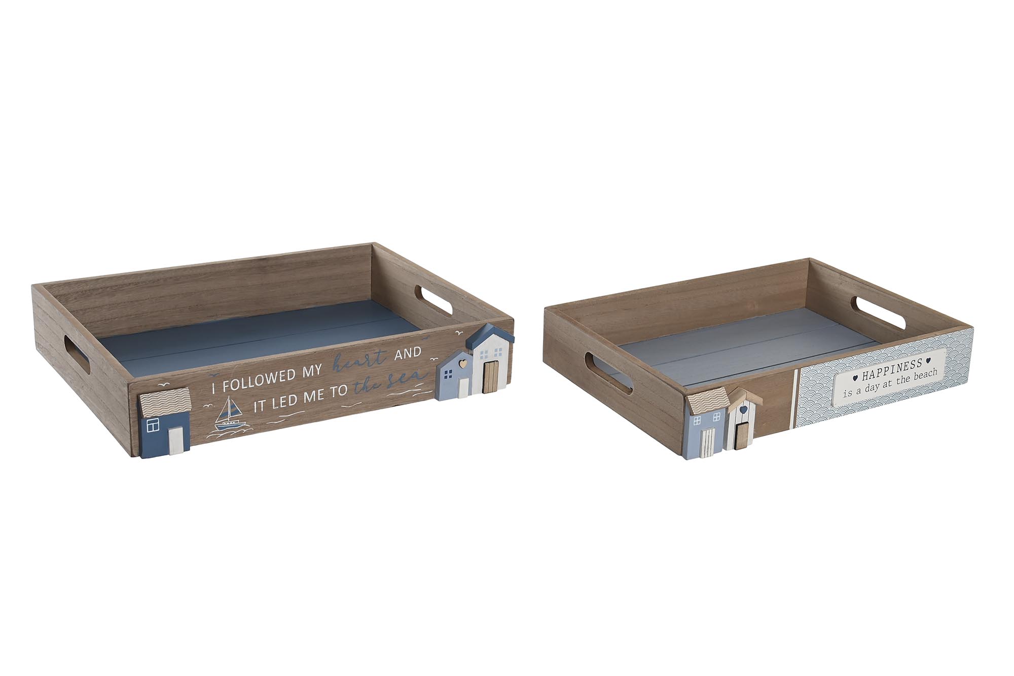 BANDEJA SET 2 MDF 40X30X7 AZUL MARINO