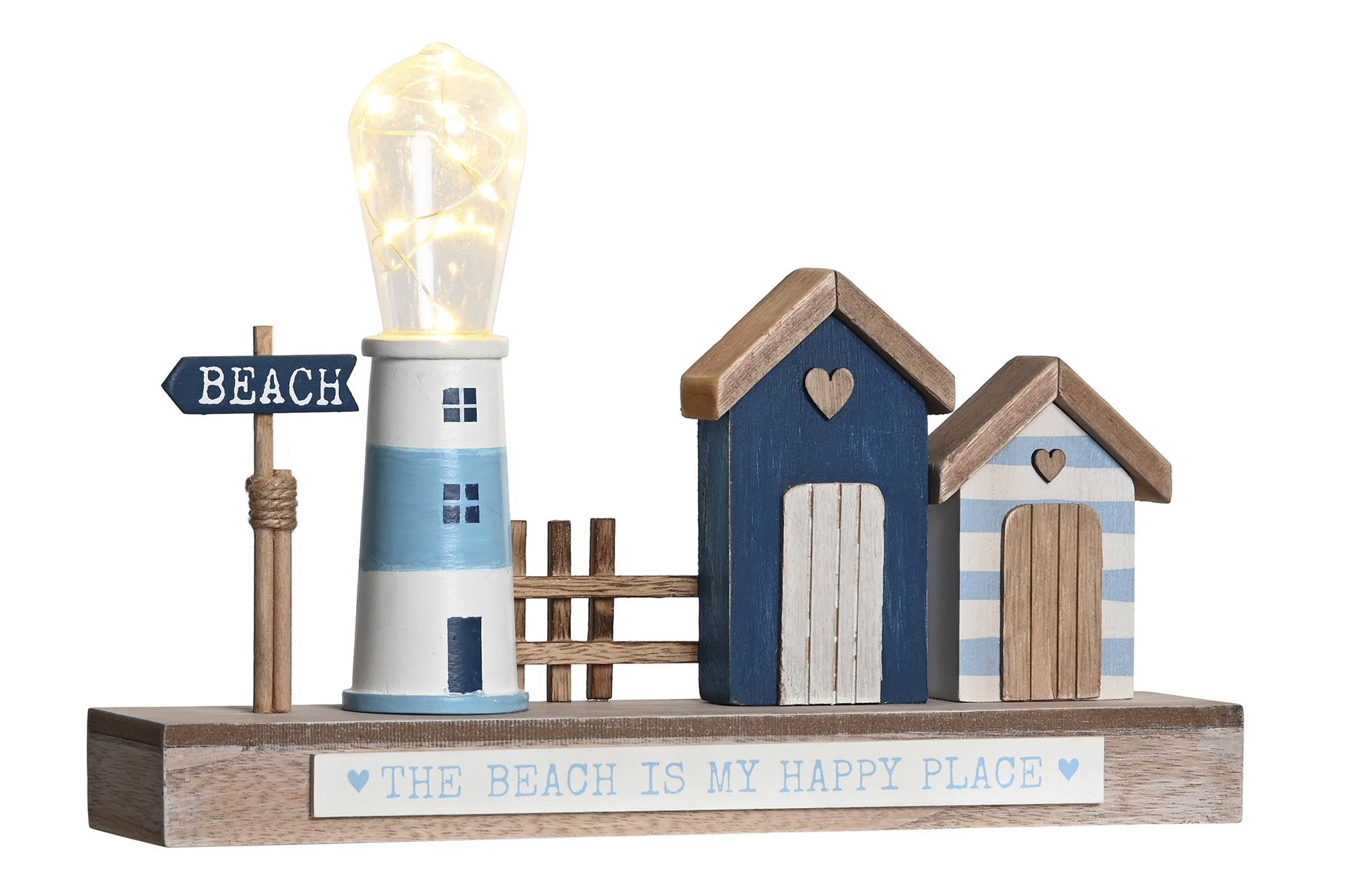 DECORACION LUMINOSA LED MDF 32X6,8X23 FARO AZUL